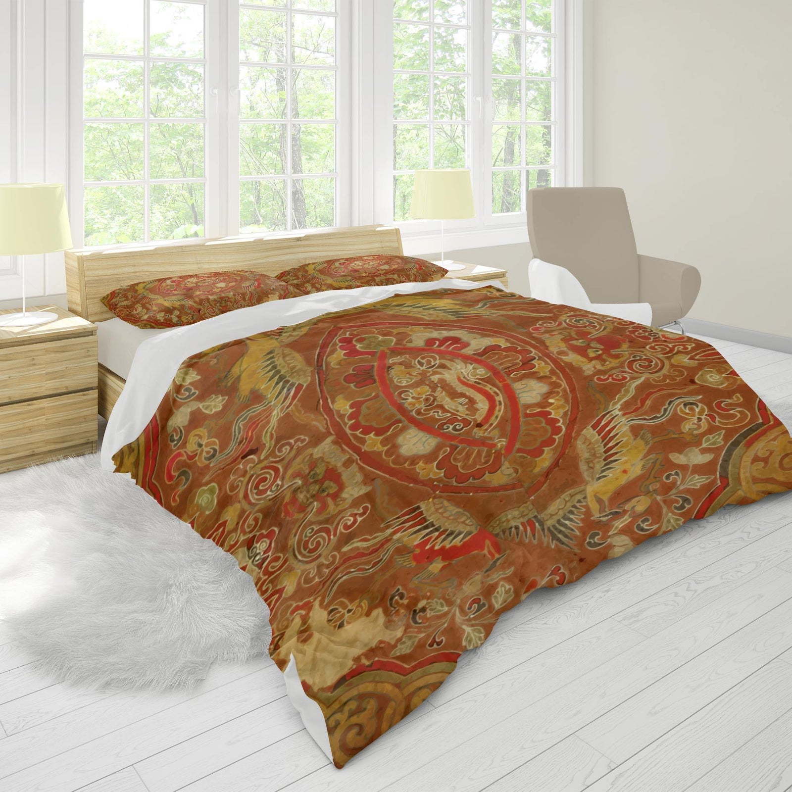 Bedding sets US Full Bedding Set, Tikhep Bhutan Antique Design