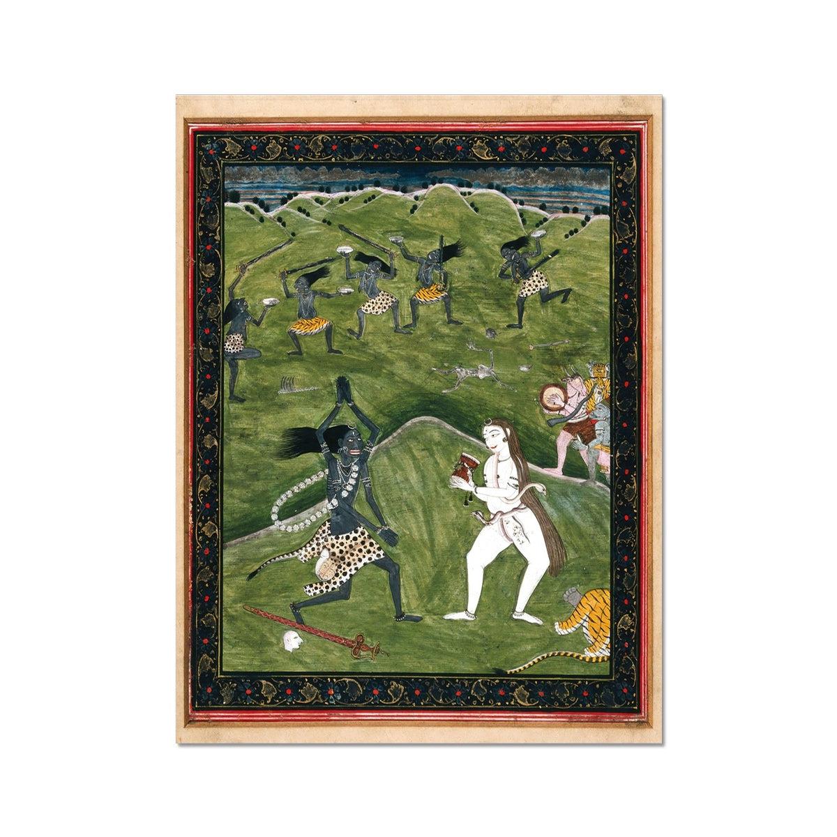 Black Kali Maa, Shiva Eternal Dance | Divine Feminine Shakti Hindu Deity Goddess | Hindu Mythology Fine Art Print