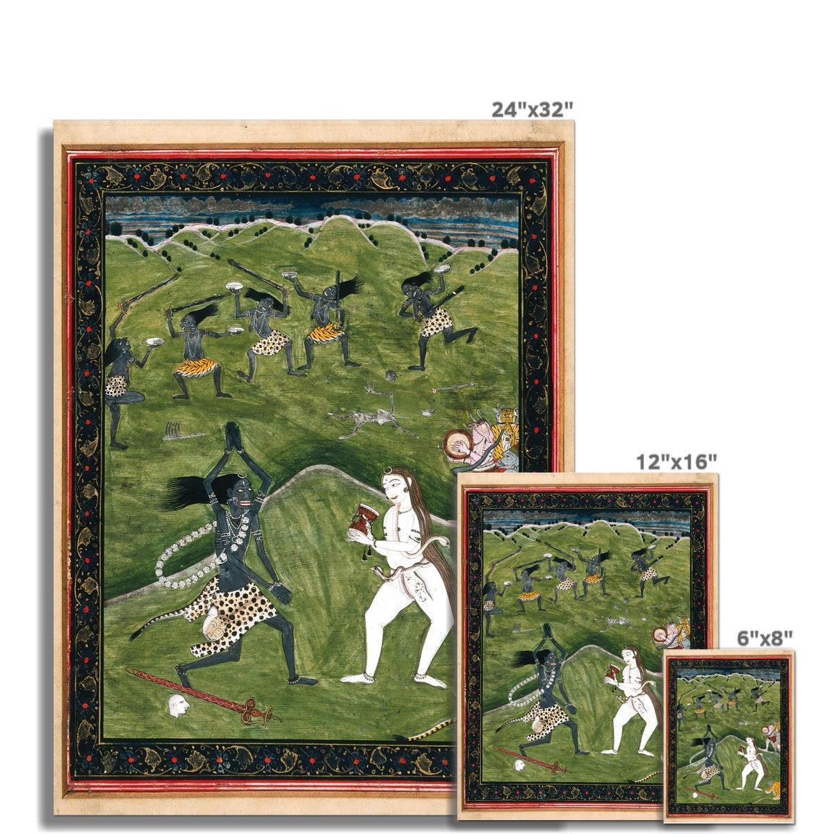 Black Kali Maa, Shiva Eternal Dance | Divine Feminine Shakti Hindu Deity Goddess | Hindu Mythology Fine Art Print