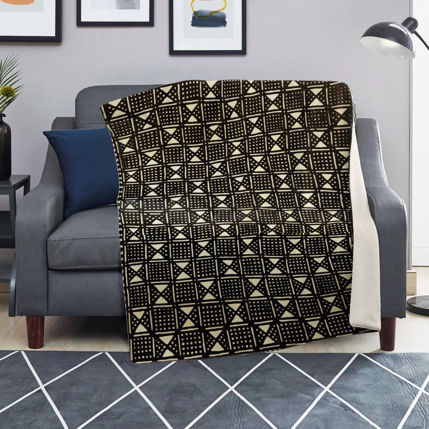 Sherpa Fleece Blanket BOGOLAN HANDMADE DESIGN (MALI) | African Blanket