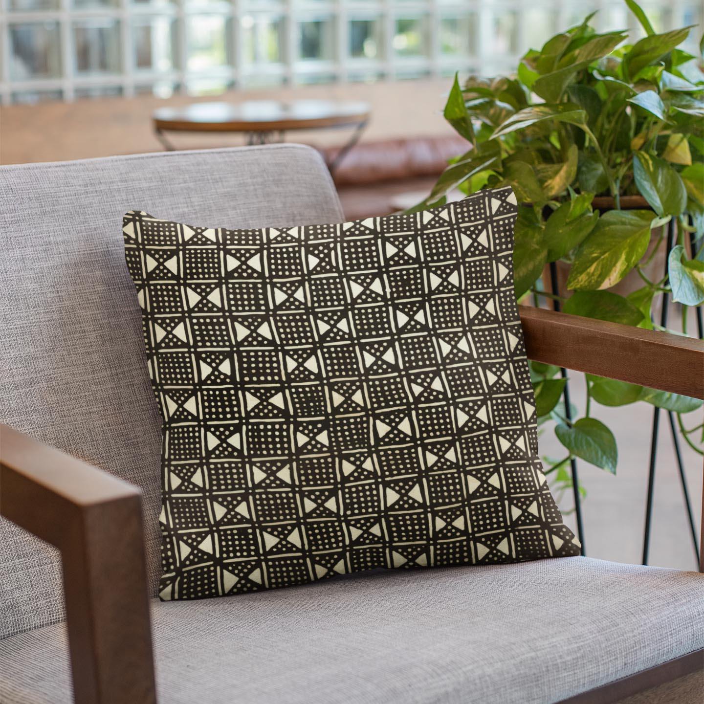 Bogolan (Mali) Inspired Modern Tribal Pillows | Various Sizes