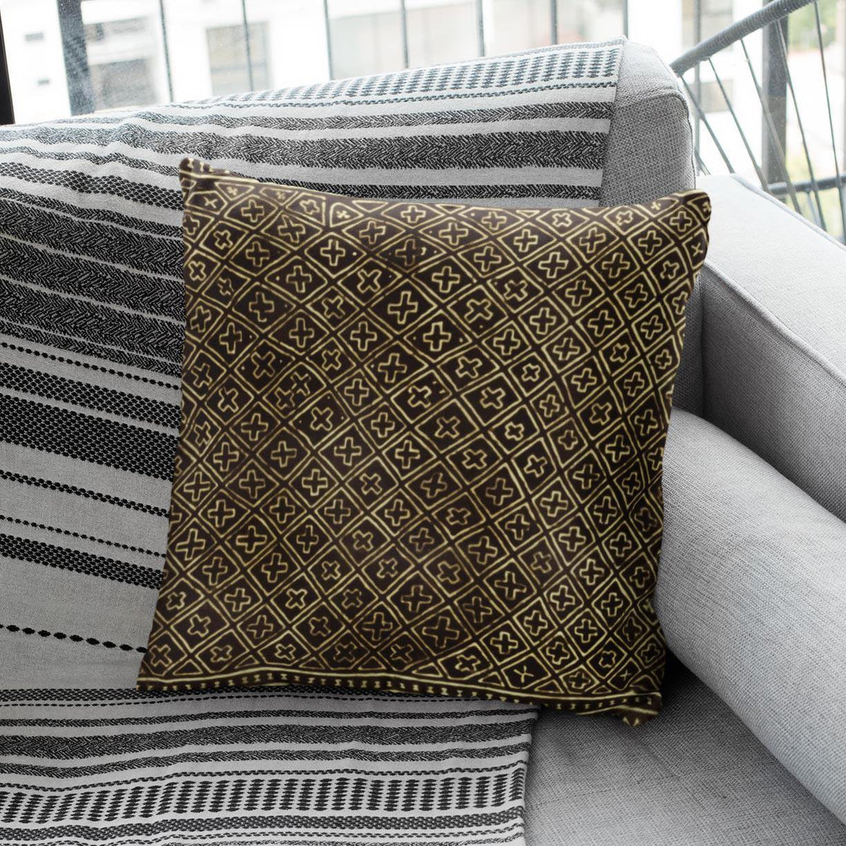 Tribal Pillow Bogolan (Mali) Modern-Tribal Pillows | Various Sizes