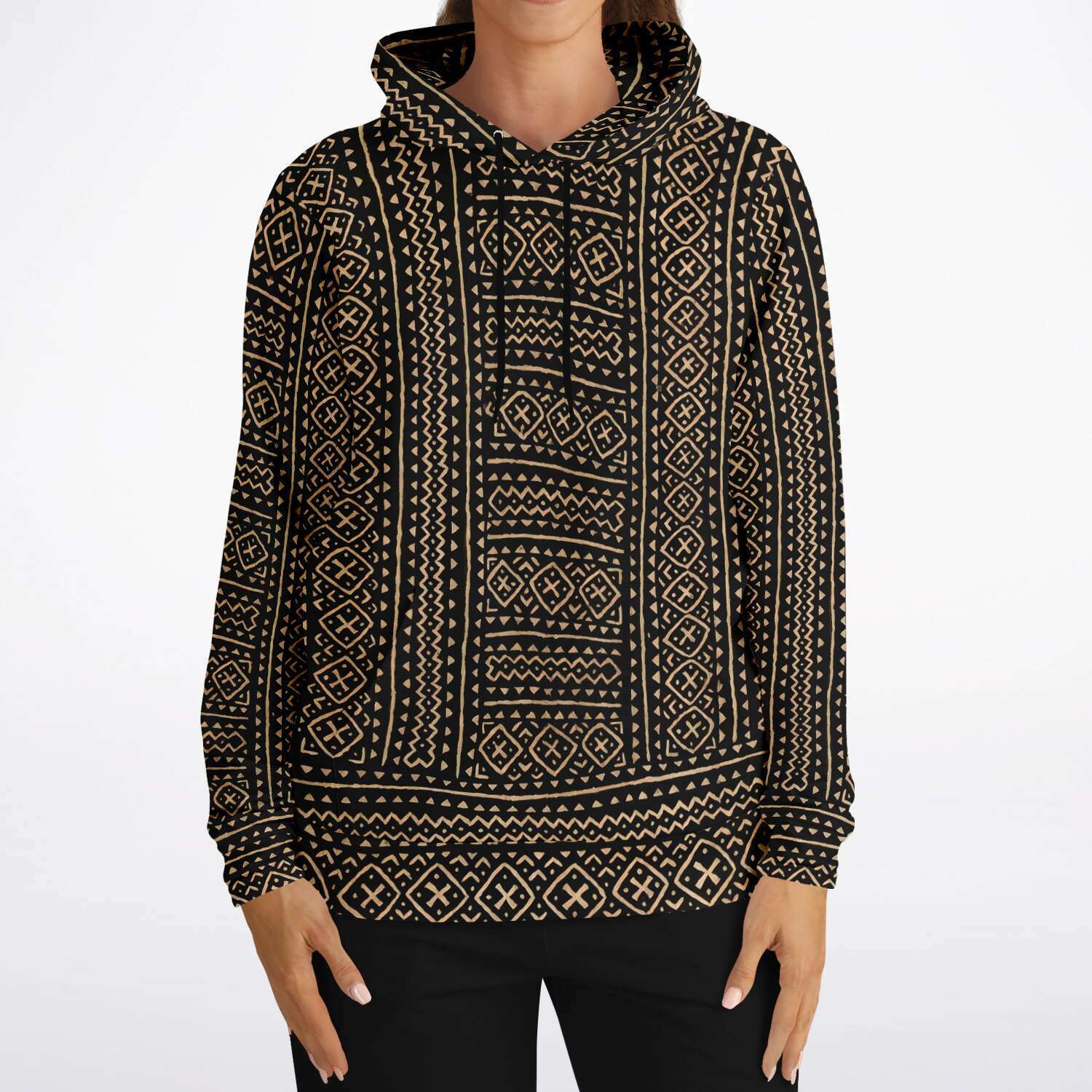 Bogolan Mali Mudcloth Hoodie, Boho, Kuba Cloth, Kilim, Baluch, Ethnic Jacket African Hippie Textile Tribal Sweater Pullover Hoodie