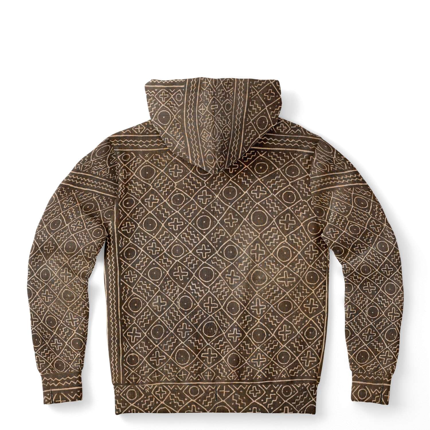 Fashion Hoodie - AOP Bogolfinini African Hoodie | Bogolan Mali MudCloth Afrocentric Vintage Kuba Boho Hippie Ethnic Pullover Hoodie