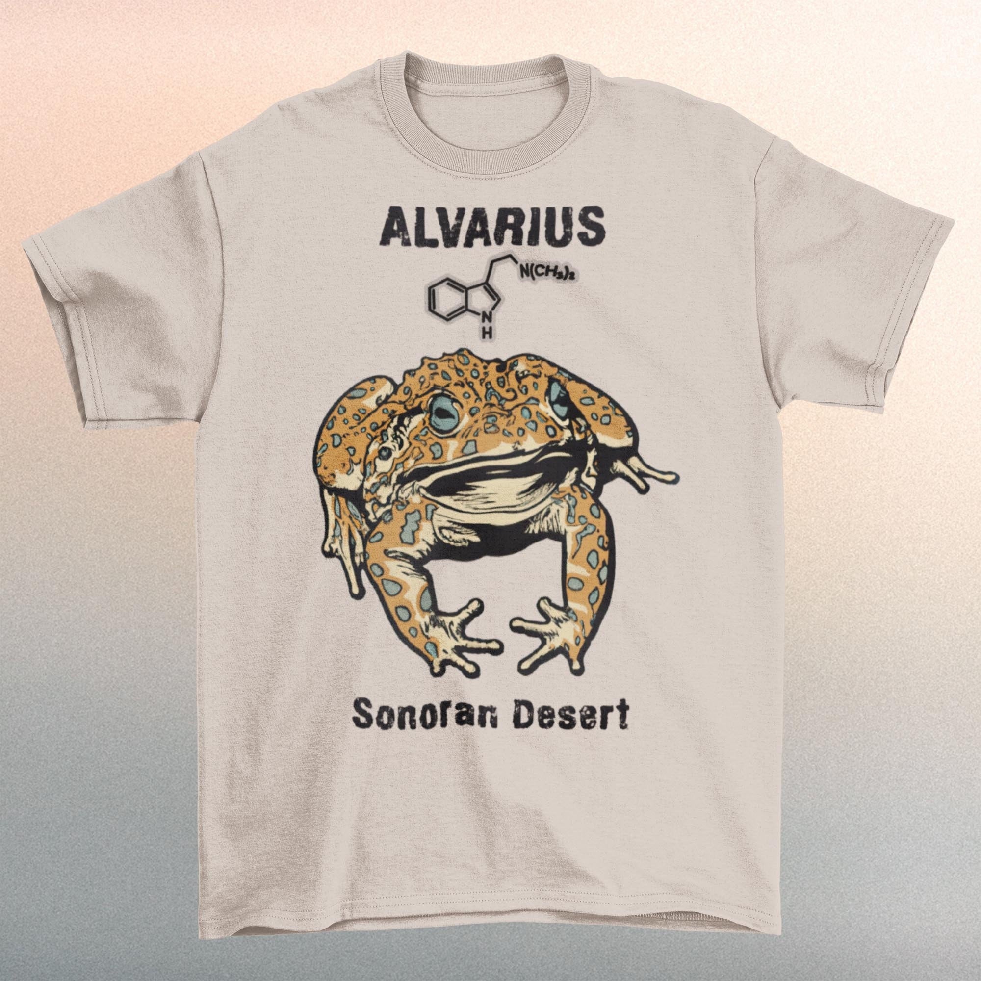 S / Sand Bufo Alvarius Toad, The Sonoran Desert 5-MeO DMT Psychedelic Frog, Trippy Ayahuasca Weed Chemistry | 420 Spiritual Digital Art T-Shirt Tee