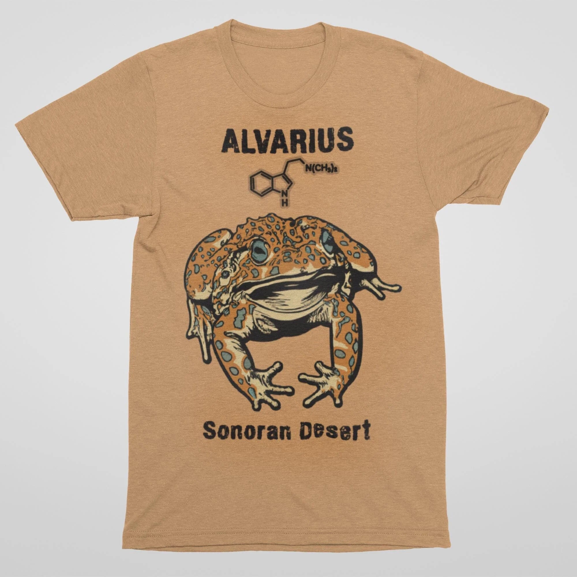 S / Old Gold Bufo Alvarius Toad, The Sonoran Desert 5-MeO DMT Psychedelic Frog, Trippy Ayahuasca Weed Chemistry | 420 Spiritual Digital Art T-Shirt Tee