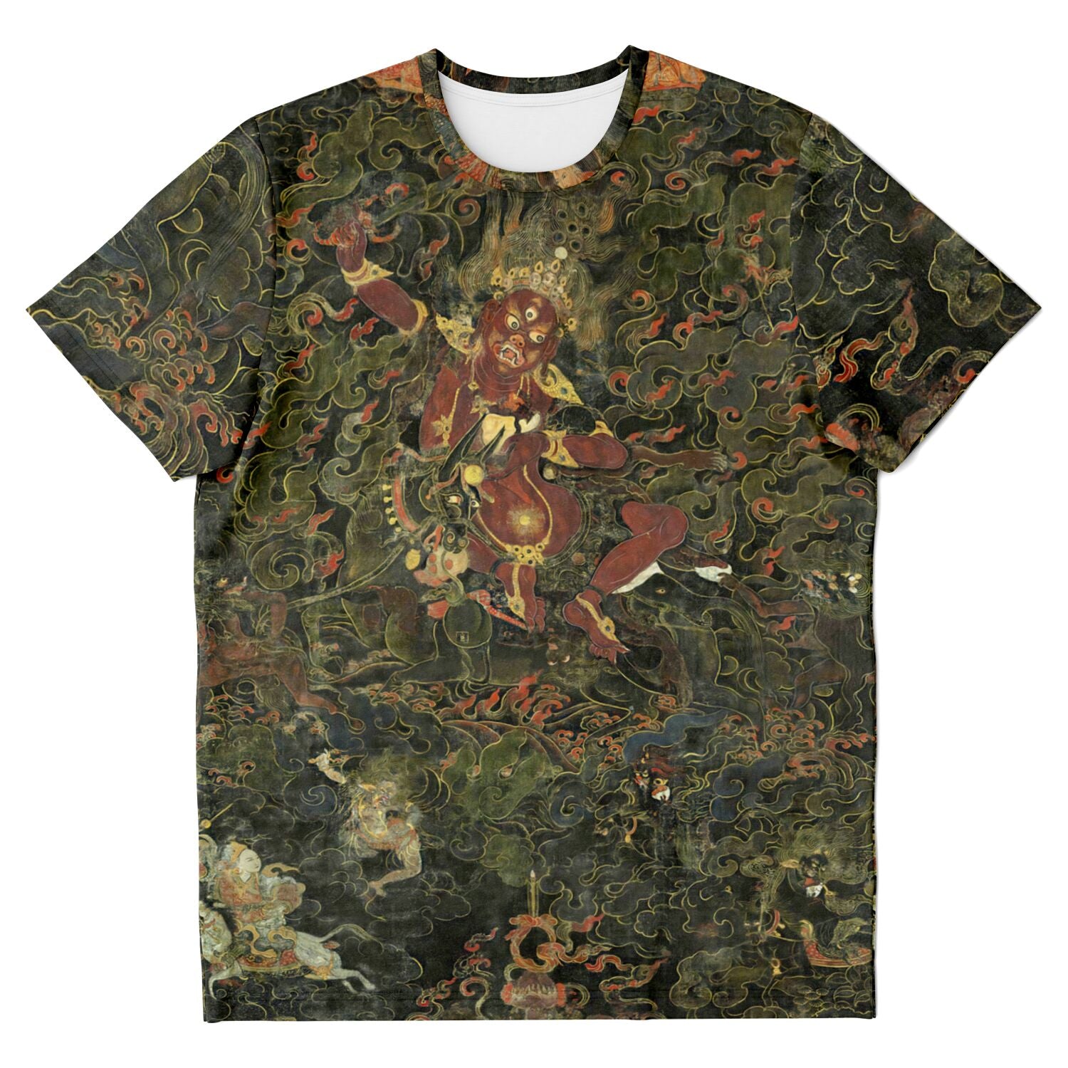Palden Lhamo, Shri Devi Tibetan Buddhist Wrathful Protector Deity | Antique Thangka All-Over-Print T-Shirt