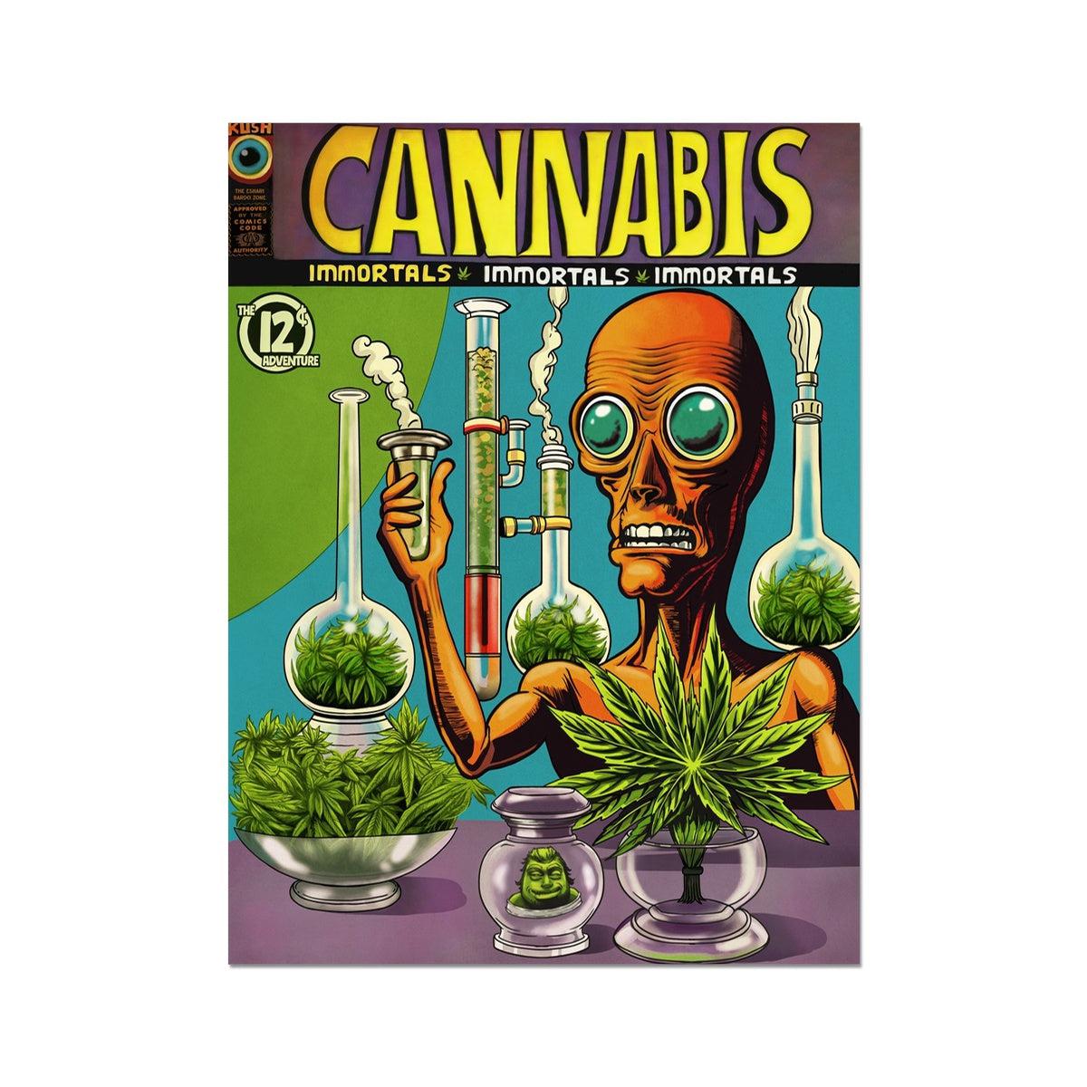 Cannabis Immortals | Alien Smoke Dreamers | 420 Weed Bardo Zone | Vintage 1960s Underground Comic Book Fine Art Print