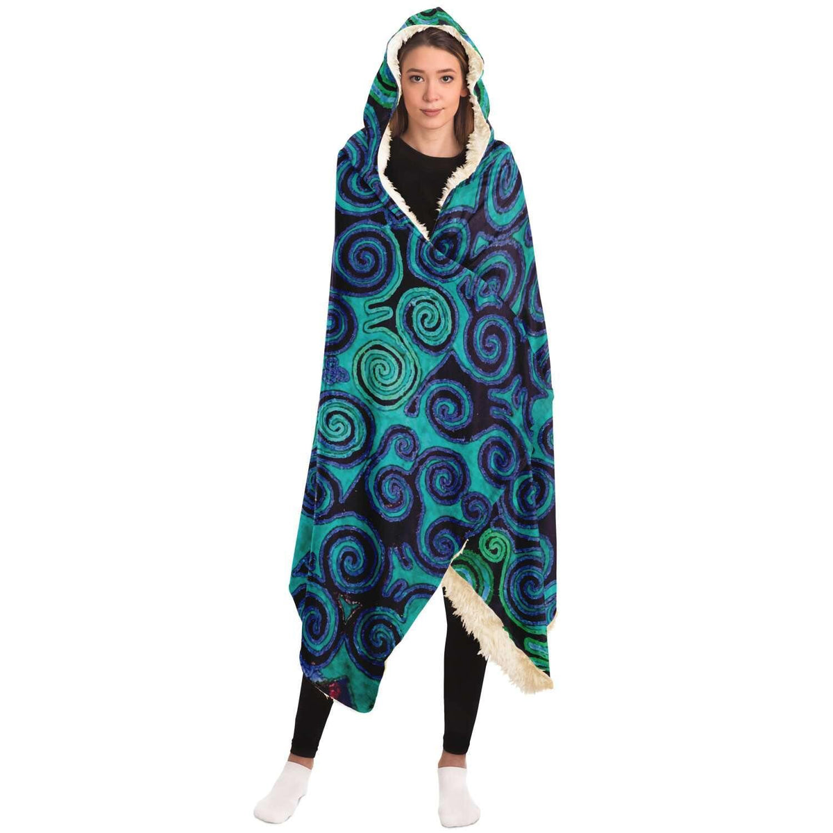 Central Asian Fusion Hooded Blanket