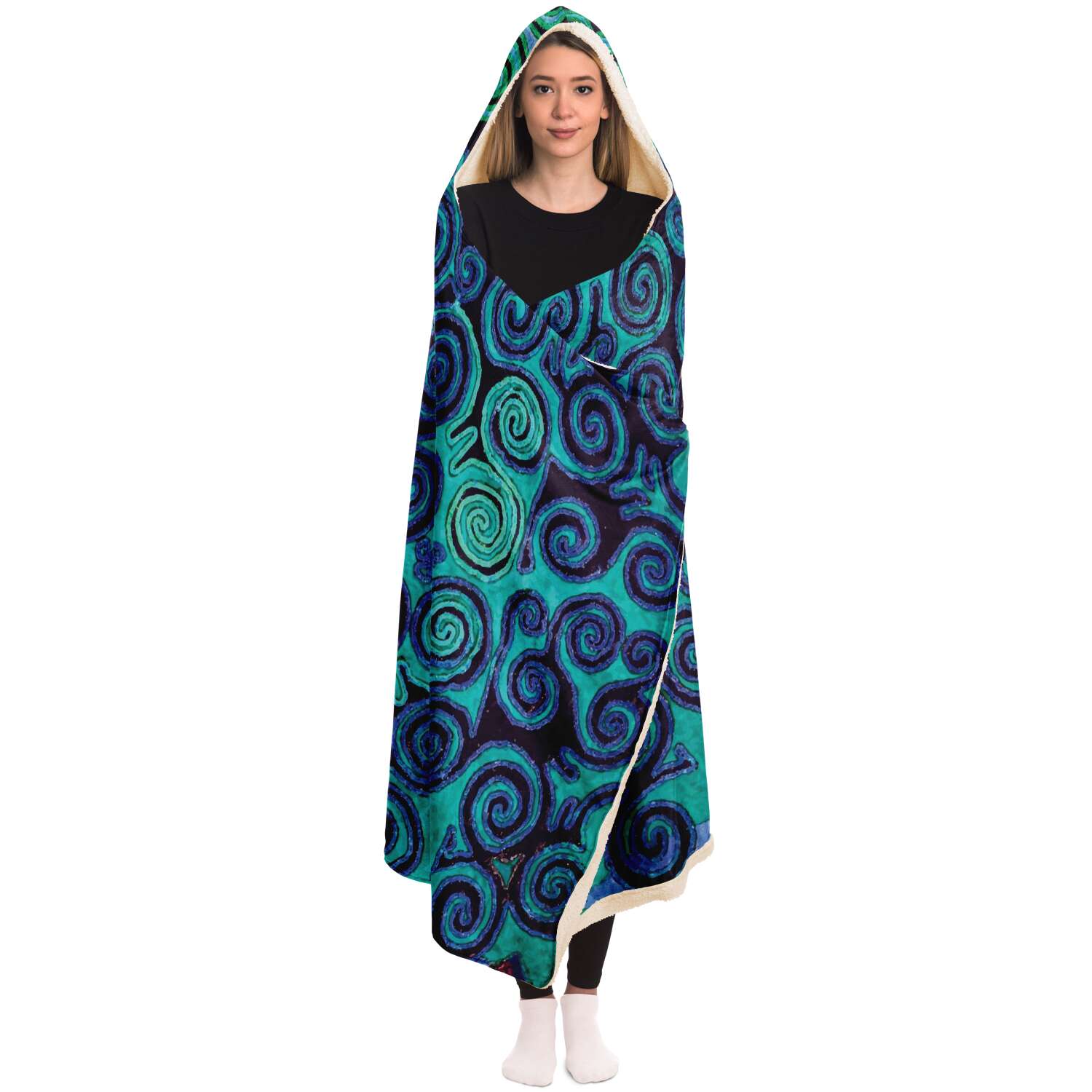 Hooded Blanket - AOP Central Asian Fusion  Hooded Blanket