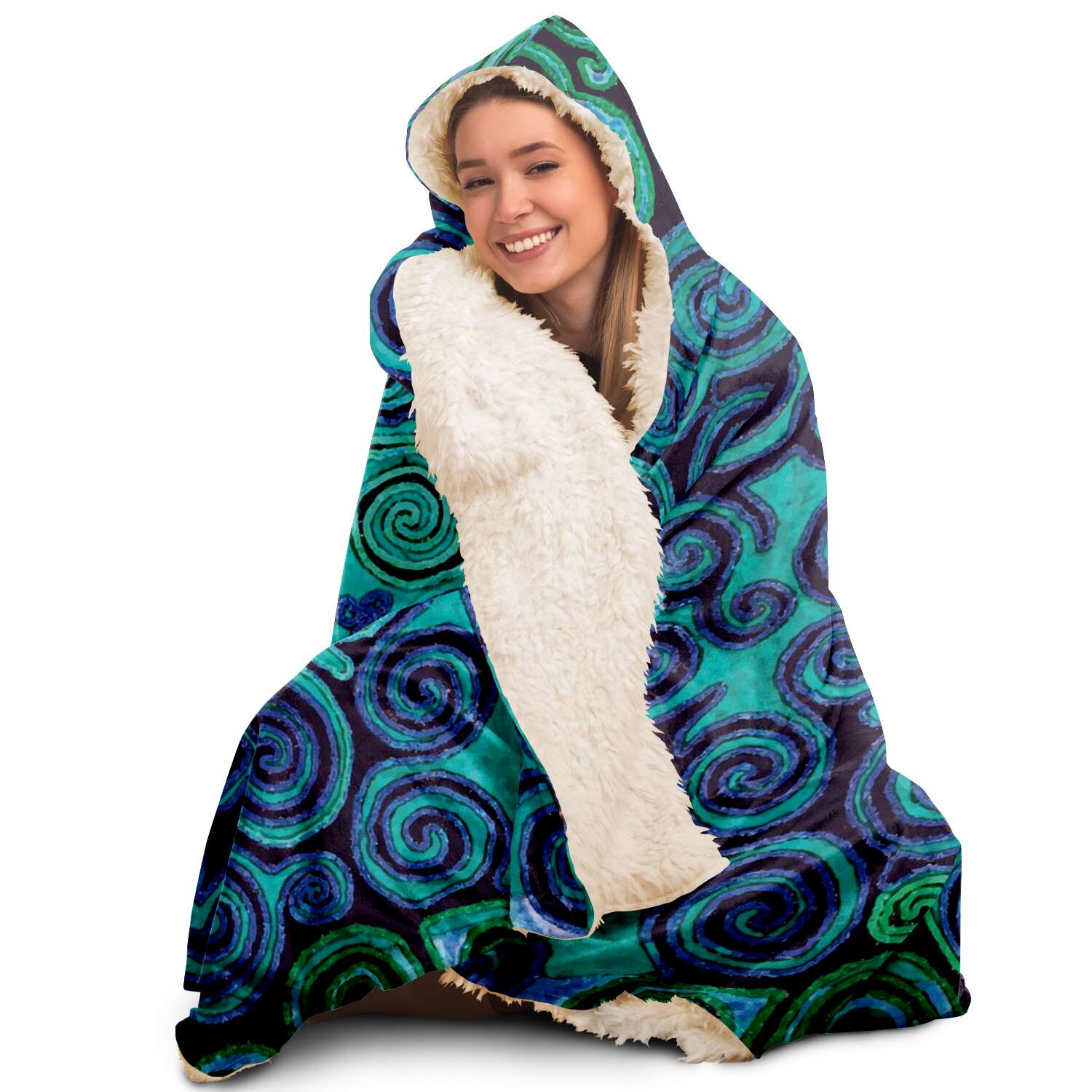 Hooded Blanket - AOP Central Asian Fusion  Hooded Blanket