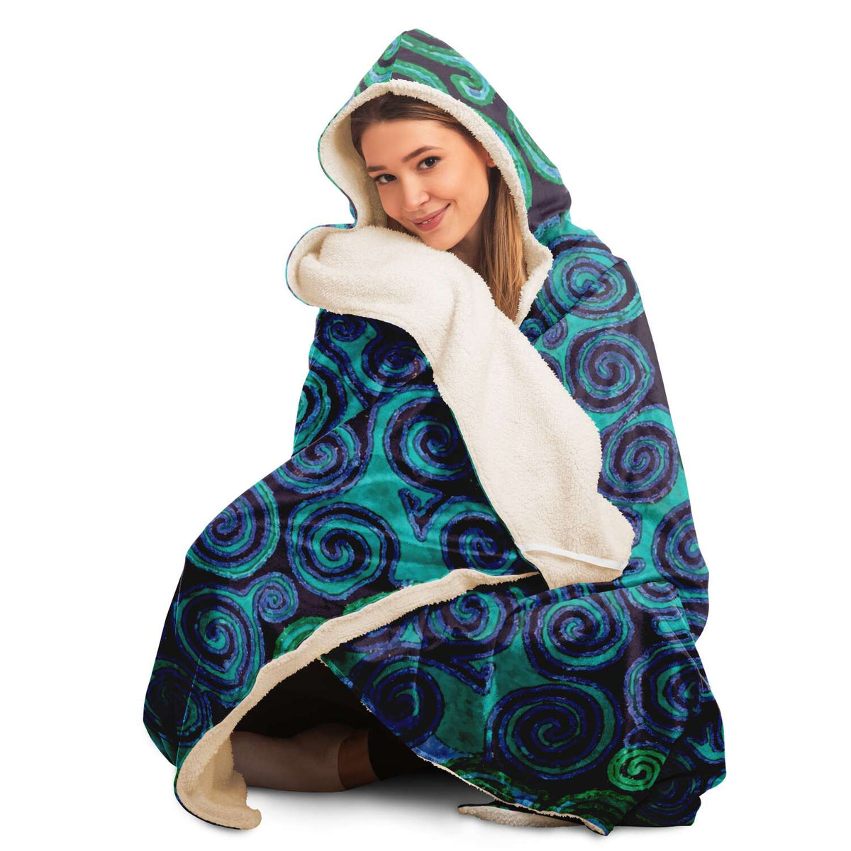 Central Asian Fusion Hooded Blanket