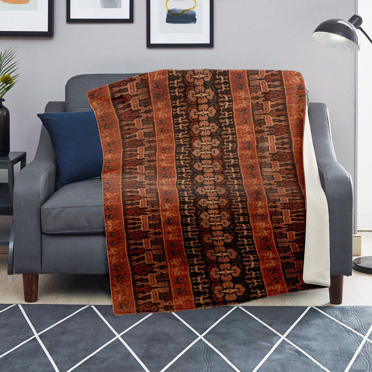 CEREMONIAL IKAT DESIGN, SUMBA, INDONESIA | Sherpa Fleece Blanket