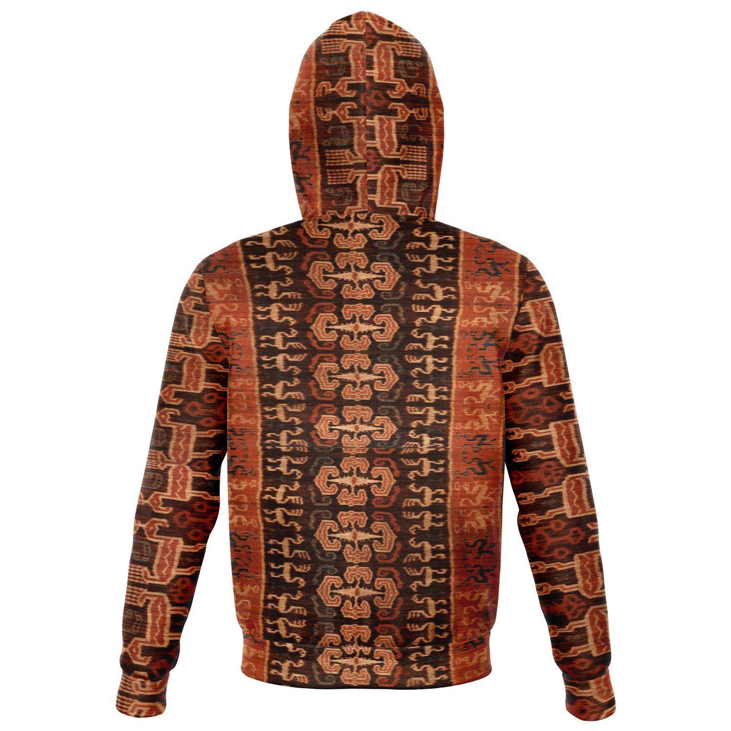 Tribal Hoodie Ceremonial Ikat Design, Sumba, Indonesia | Traditional Ethnic Textile Design | Modern, Washable Tribal Hoodie