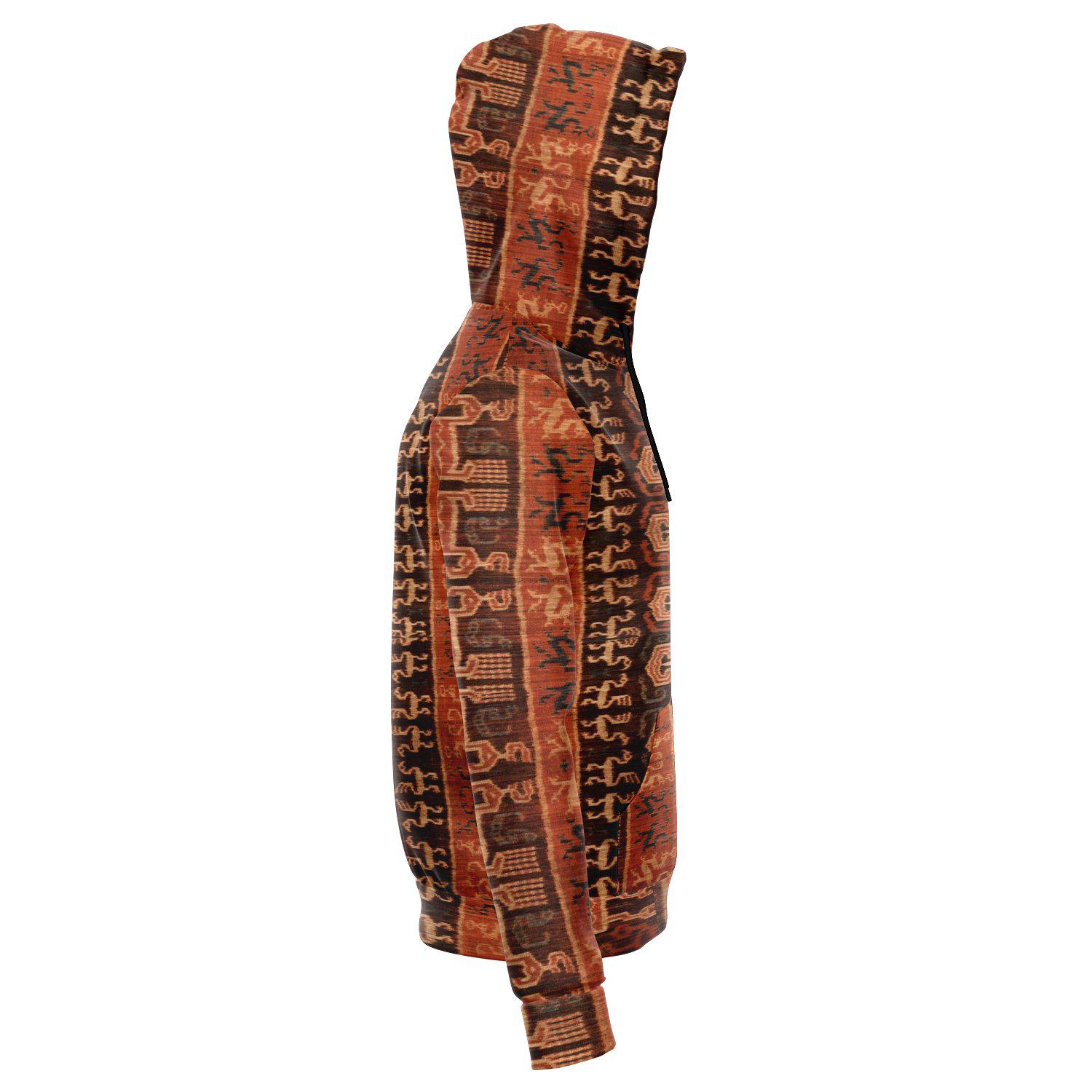 Tribal Hoodie Ceremonial Ikat Design, Sumba, Indonesia | Traditional Ethnic Textile Design | Modern, Washable Tribal Hoodie