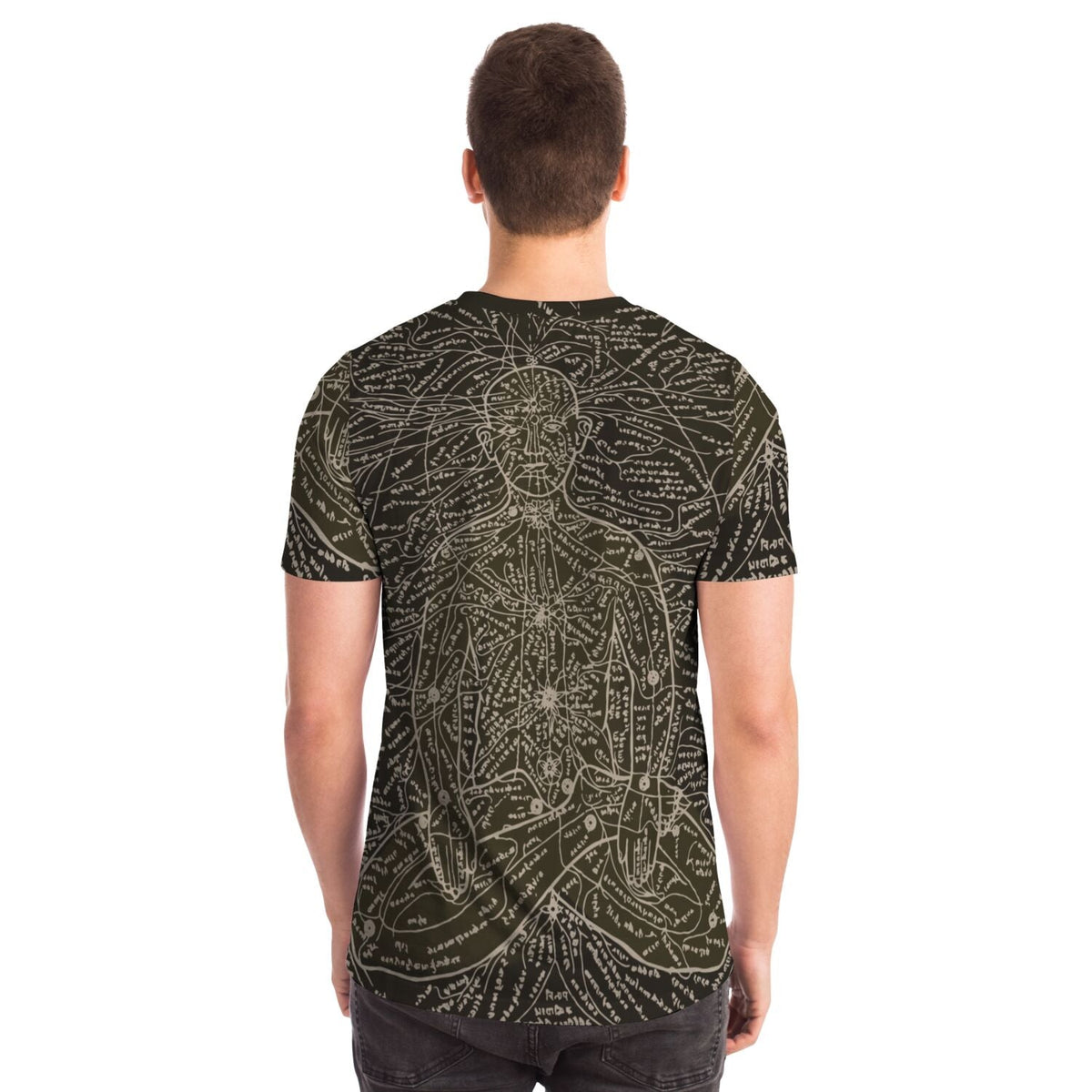 Chakra and Qi-Meridian Chart | Kundalini Yoga Chakra balancing | Meridians Qi Prana Life Energy | Vintage Indian T-Shirt Graphic Tee