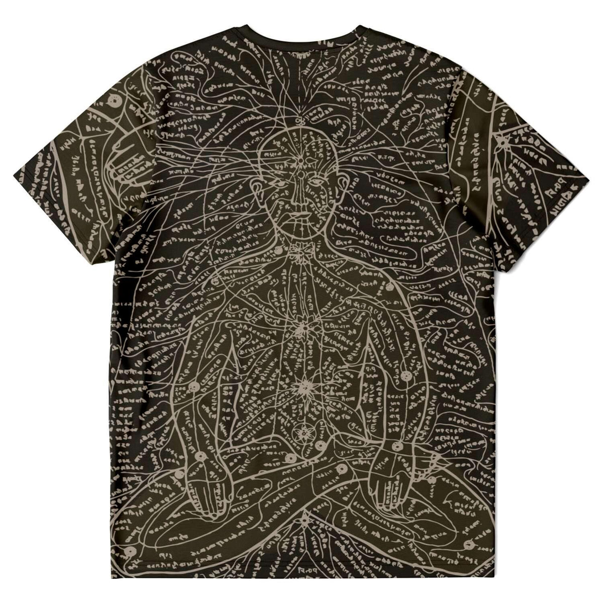 Chakra and Qi-Meridian Chart | Kundalini Yoga Chakra balancing | Meridians Qi Prana Life Energy | Vintage Indian T-Shirt Graphic Tee