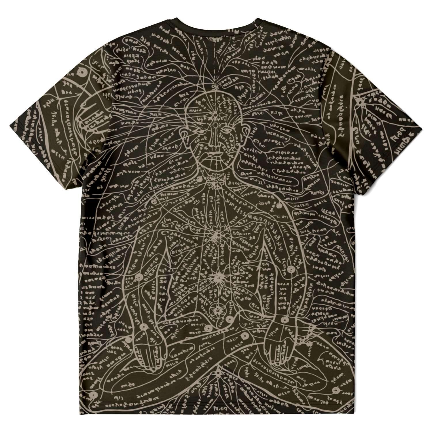 Chakra and Qi-Meridian Chart | Kundalini Yoga Chakra balancing | Meridians Qi Prana Life Energy | Vintage Indian T-Shirt Graphic Tee