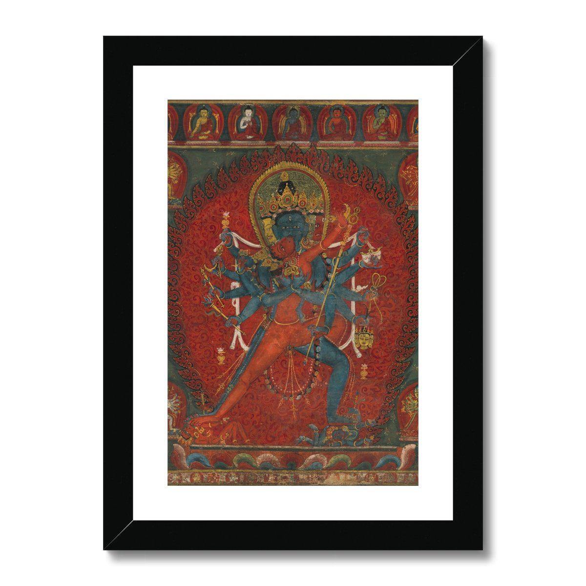 Framed Print 6"x8" / Black Frame Chakrasamvara and Vajravarahi (Vajrayogini) | Tantric Framed Print