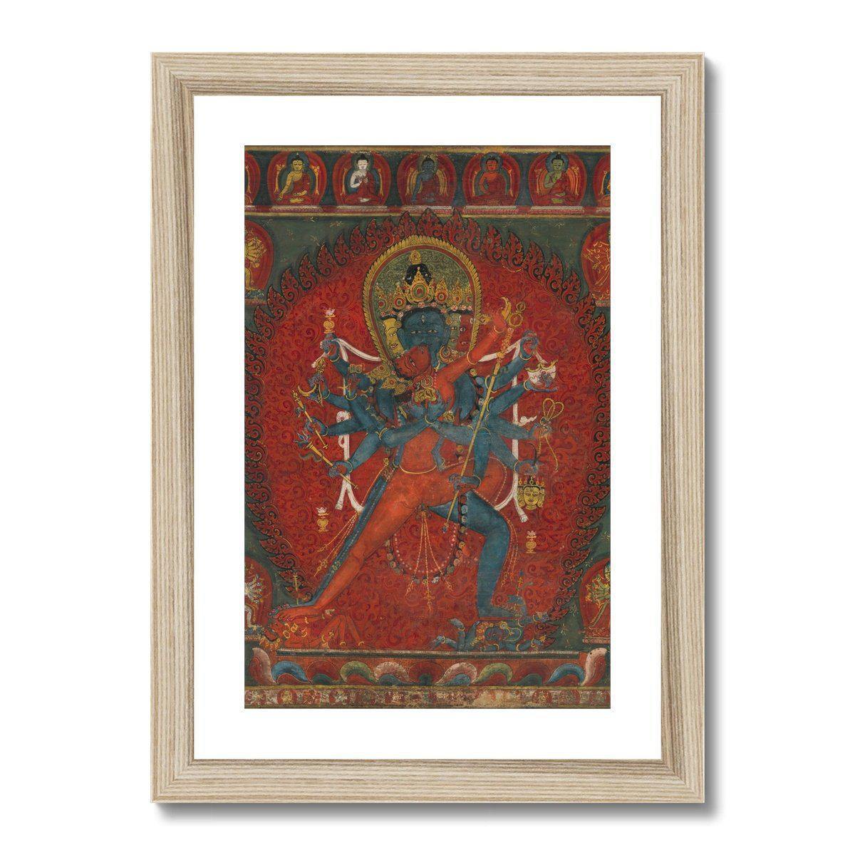 Framed Print 6"x8" / Natural Frame Chakrasamvara and Vajravarahi (Vajrayogini) | Tantric Framed Print