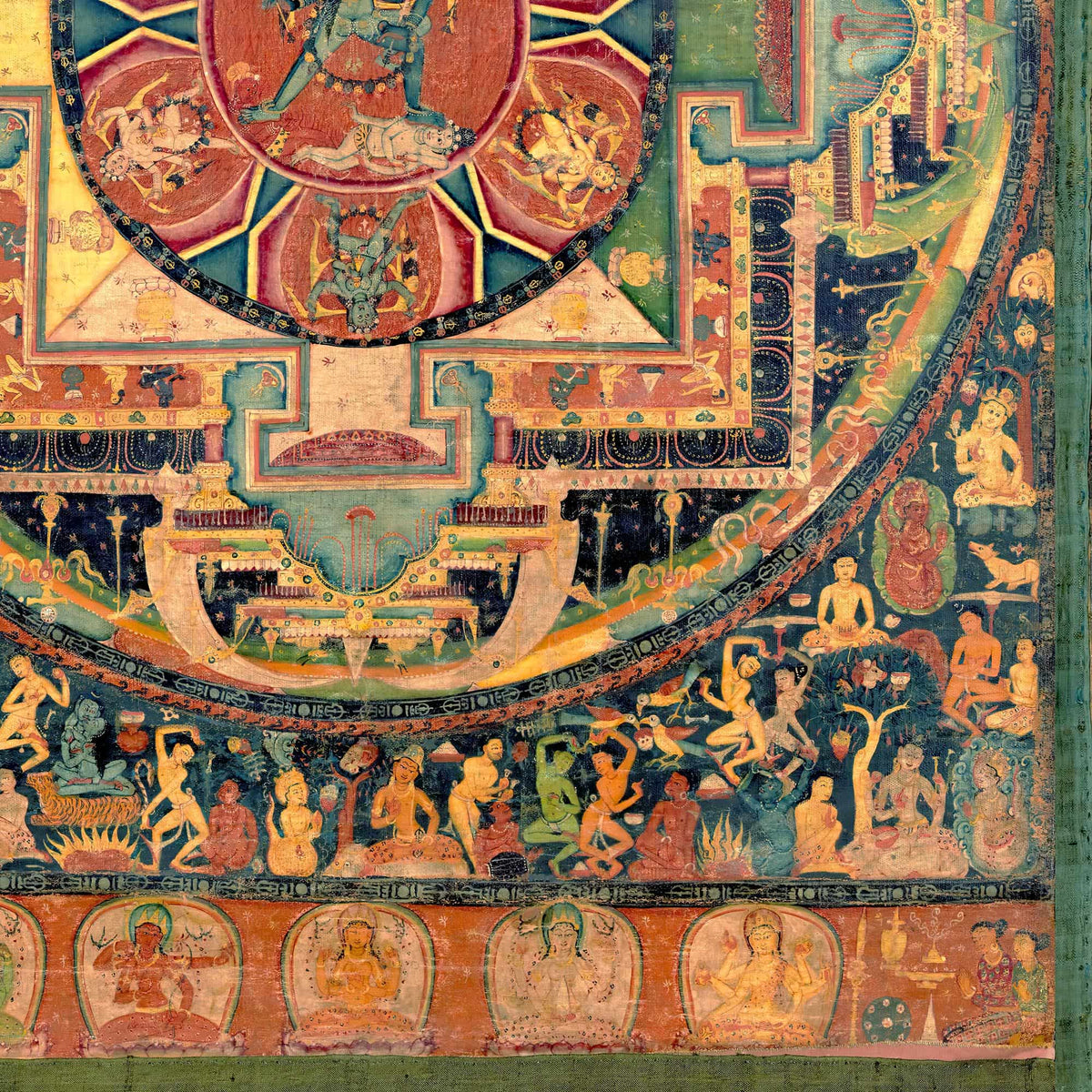 Chakrasamvara Mandala, Wheel of Perfect Bliss | Yoga Tantra Tibetan Vajrayana Buddhism Fine Art Print w Wood Hanger