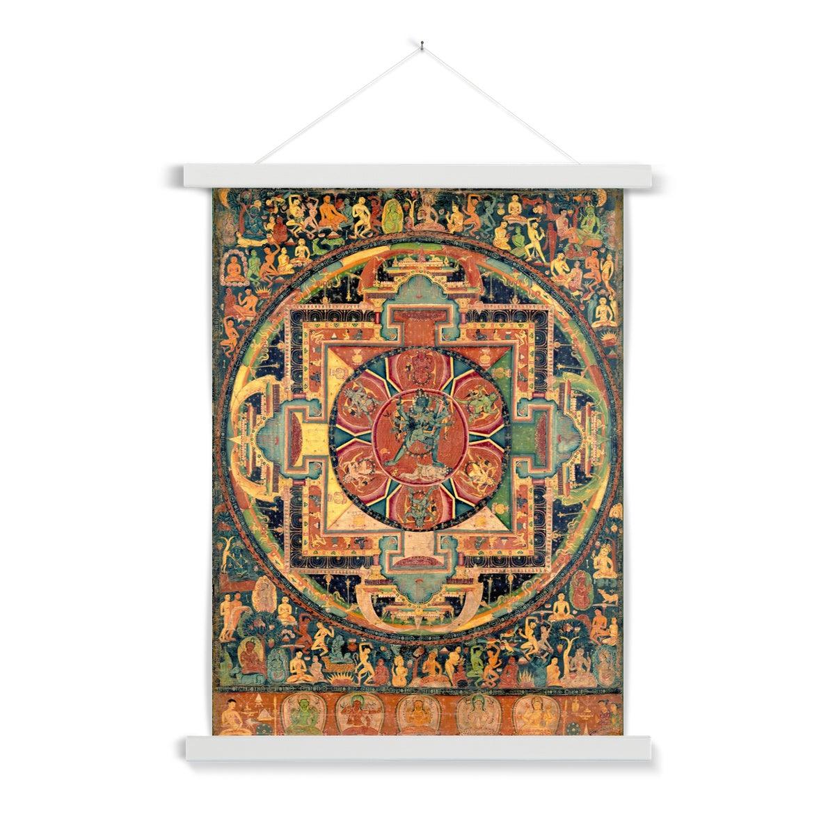 Chakrasamvara Mandala, Wheel of Perfect Bliss | Yoga Tantra Tibetan Vajrayana Buddhism Fine Art Print w Wood Hanger