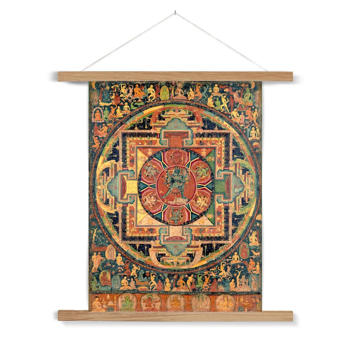 Chakrasamvara Mandala, Wheel of Perfect Bliss | Yoga Tantra Tibetan Vajrayana Buddhism Fine Art Print w Wood Hanger