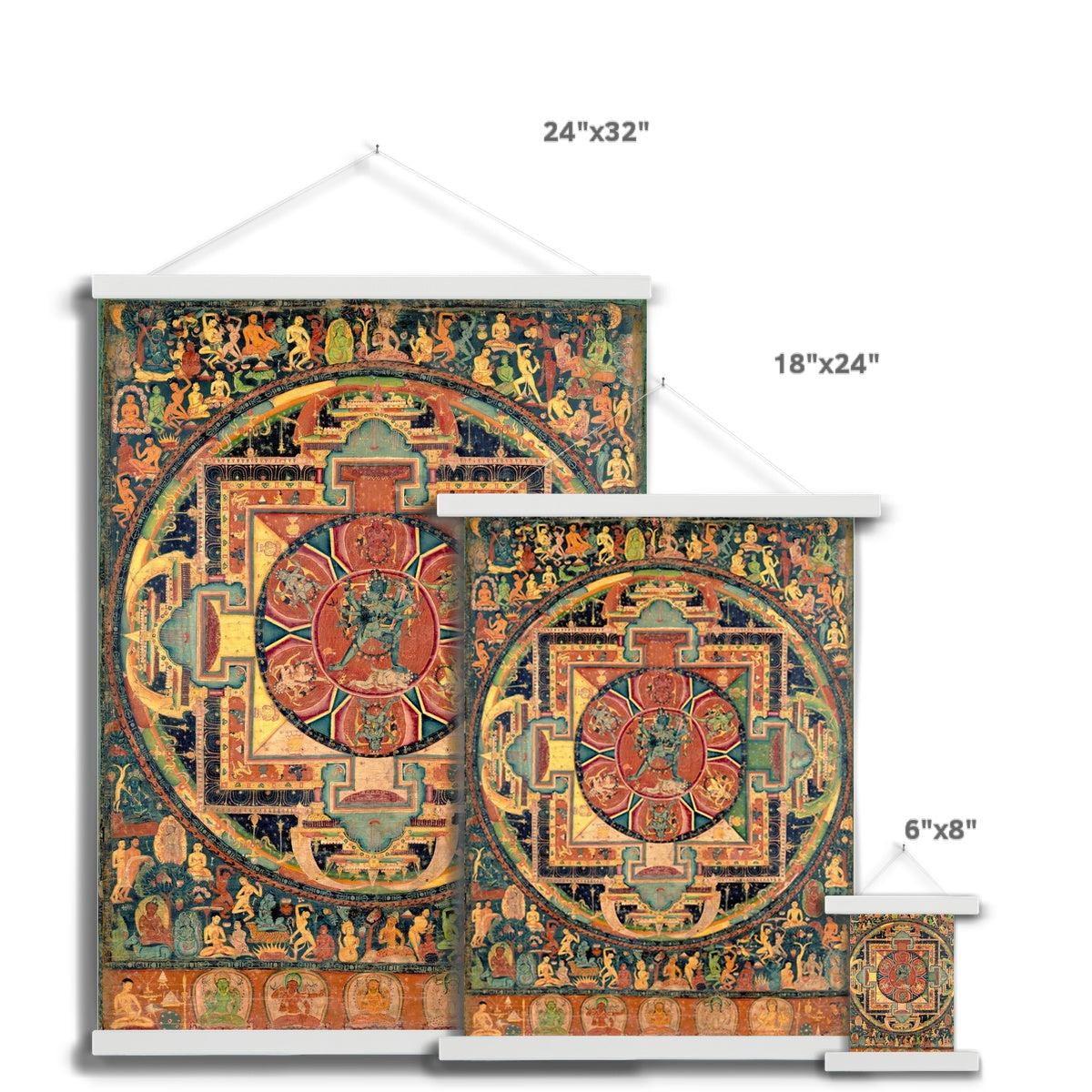 Chakrasamvara Mandala, Wheel of Perfect Bliss | Yoga Tantra Tibetan Vajrayana Buddhism Fine Art Print w Wood Hanger