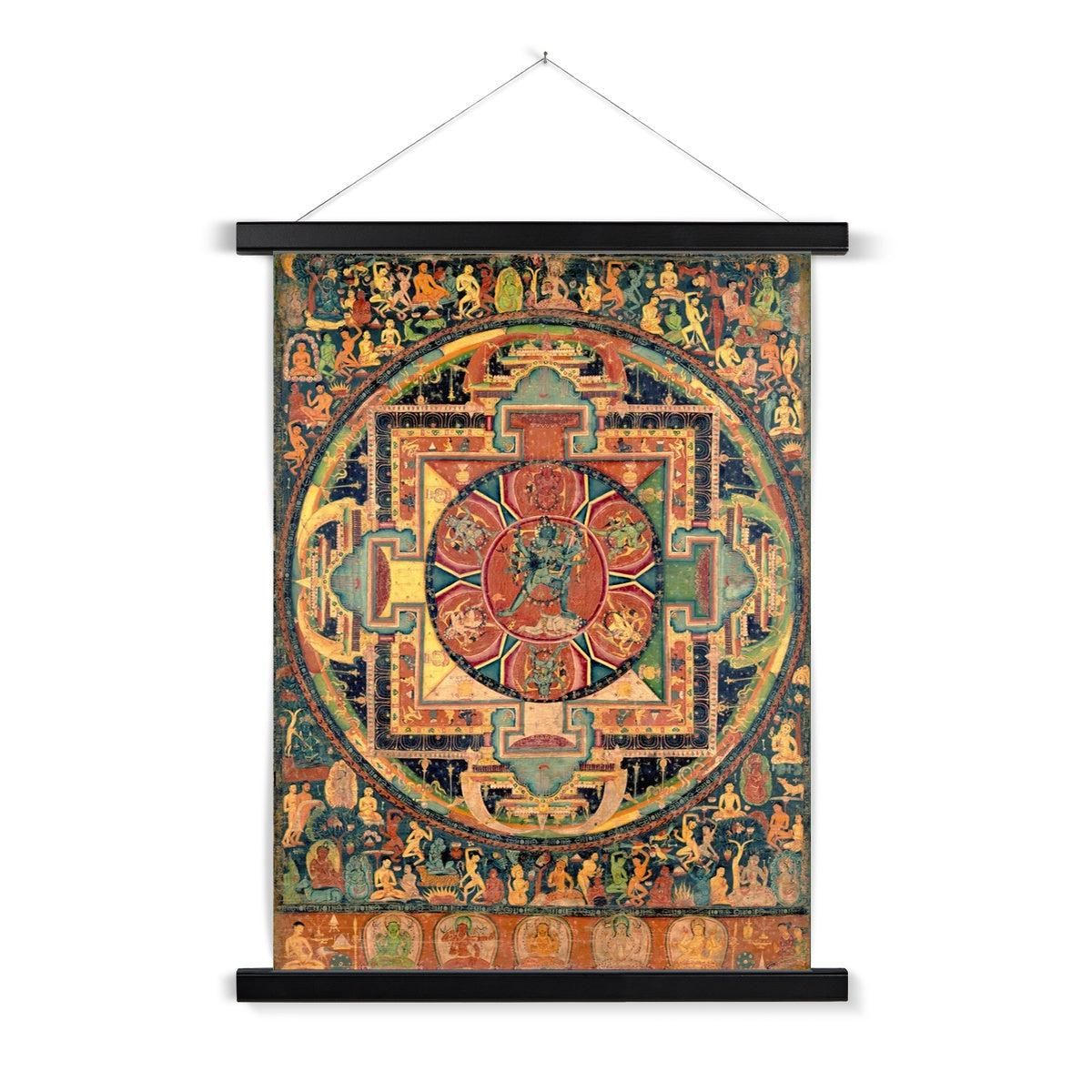 Chakrasamvara Mandala, Wheel of Perfect Bliss | Yoga Tantra Tibetan Vajrayana Buddhism Fine Art Print w Wood Hanger-Sacred Surreal