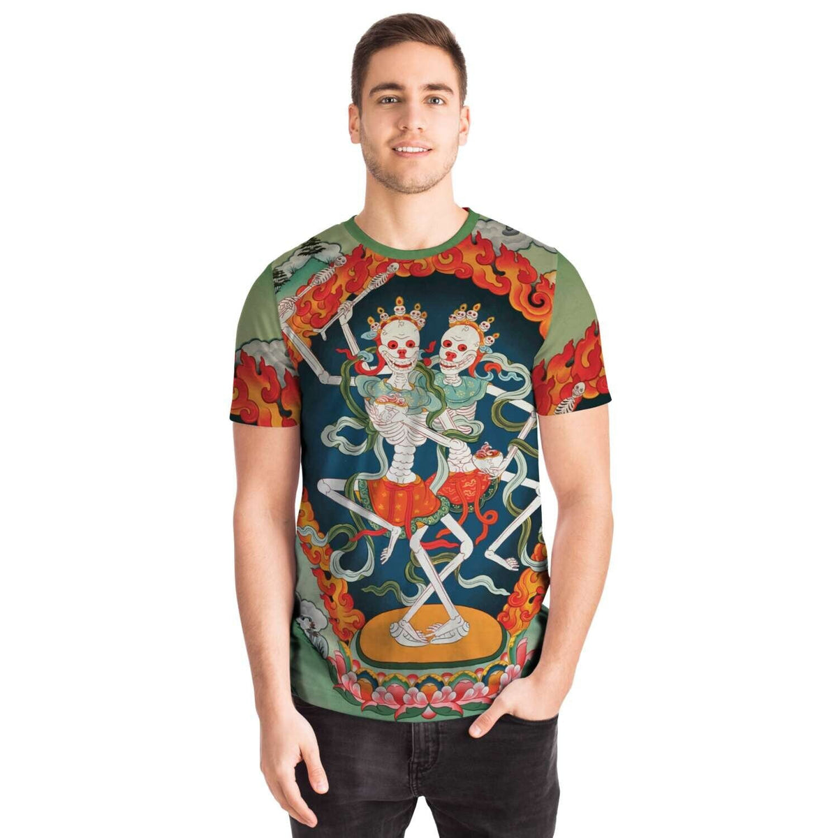 Citipati, Tibetan Tantric Protector Vajrayana Vintage T-Shirt Graphic Tee