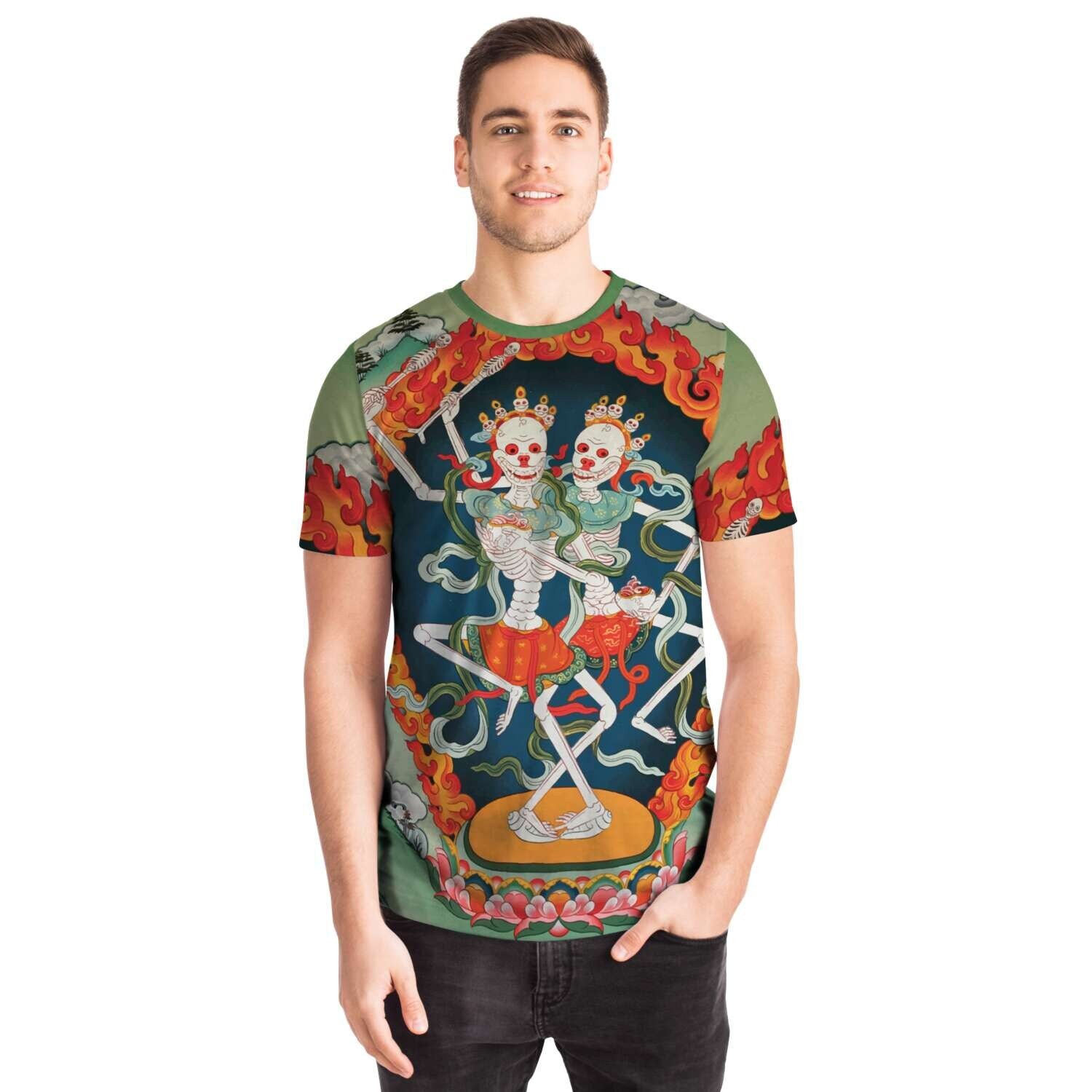 Citipati, Tibetan Tantric Protector Vajrayana Vintage T-Shirt Graphic Tee