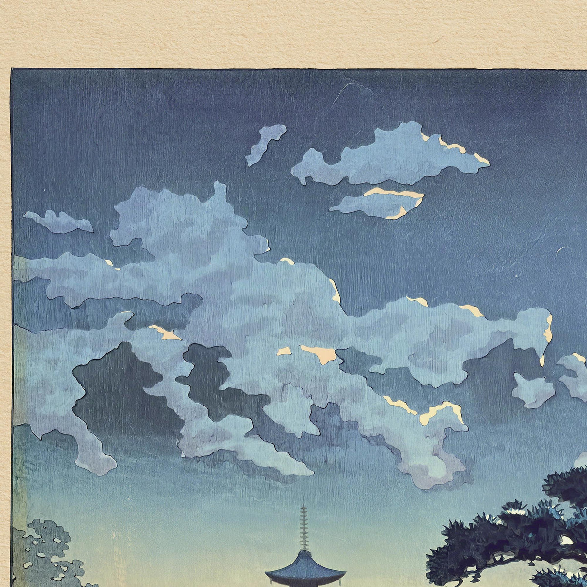 Shinobazu Pond in Ueno: Tsuchiya Koitsu | Vintage Edo Period Japanese Ukiyo-e Temple and Atmospheric Landscape Fine Art Print
