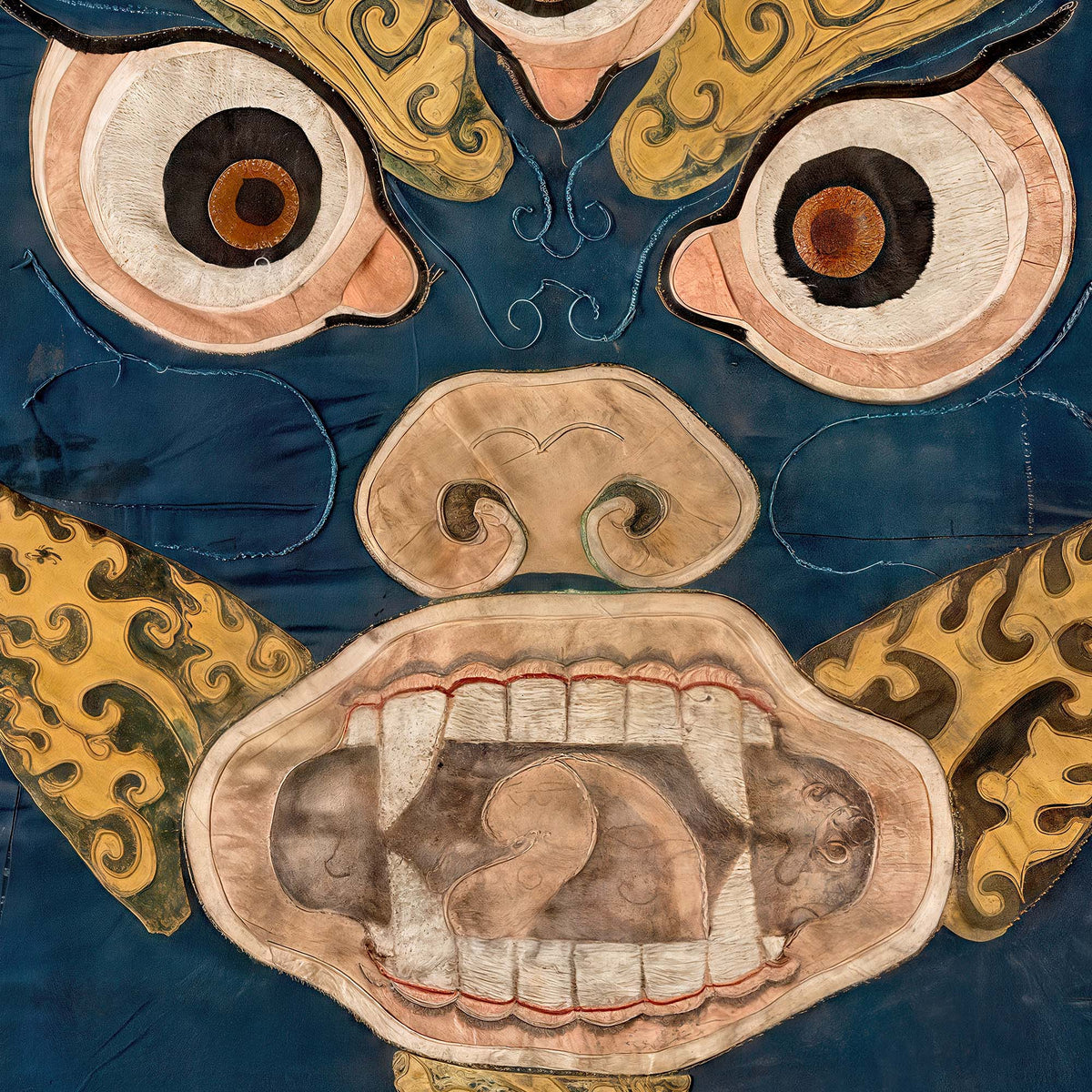 Yellow Mahakala: Wrathful Ancient Tibetan Deity | Devotional Temple Wall Art | Altar Room Meditation Fine Art Print
