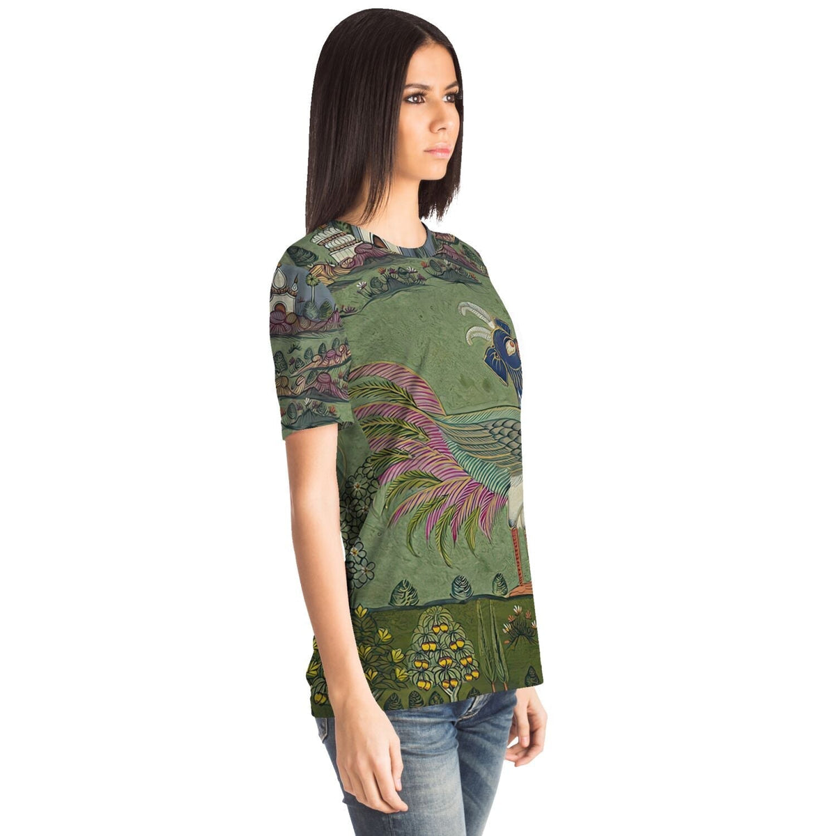 Colorful Indian Pitta Bird | 17th-Century Mythological Guardian of the Forest | Good Fortune Prosperity Graphic Art T-Shirt