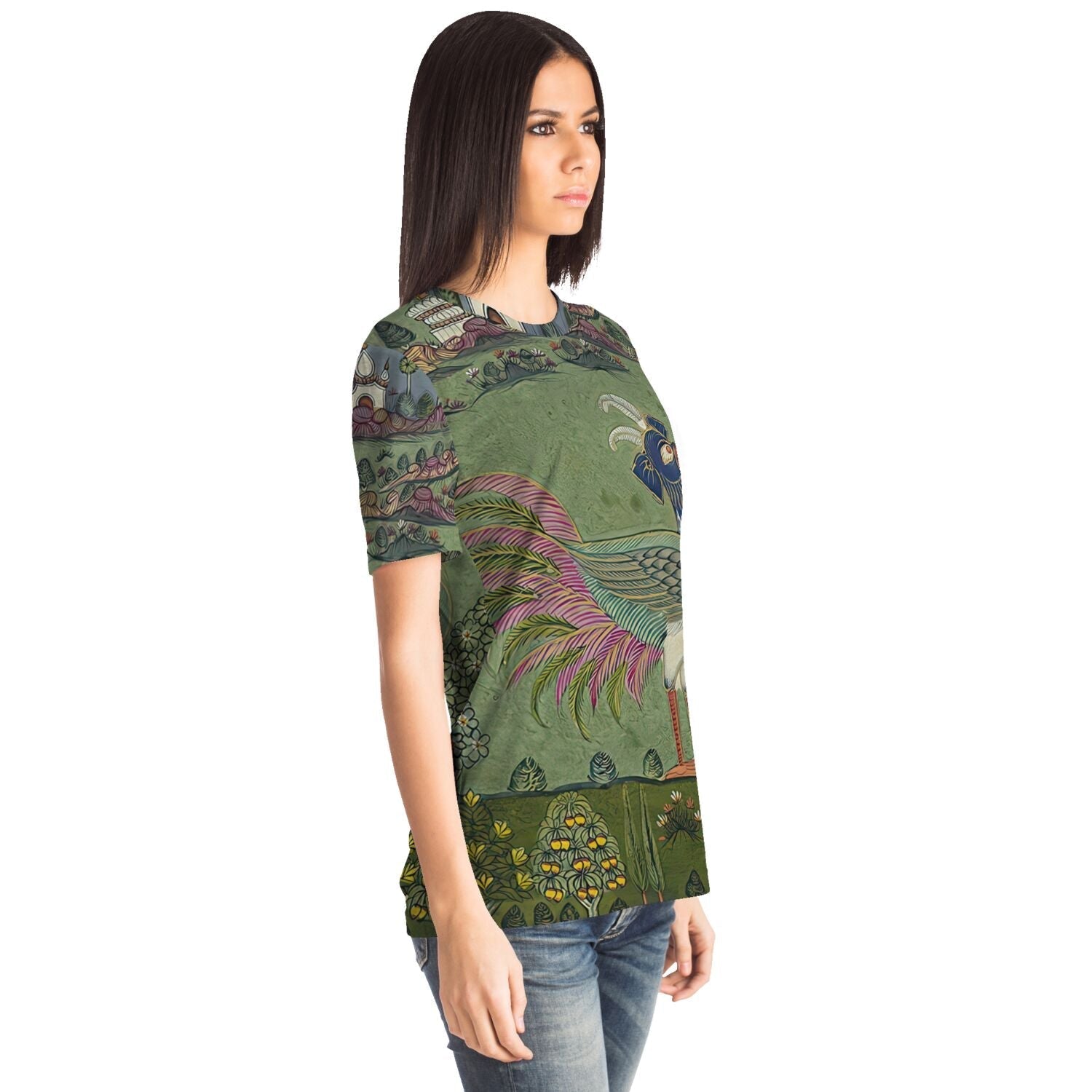 Colorful Indian Pitta Bird | 17th-Century Mythological Guardian of the Forest | Good Fortune Prosperity Graphic Art T-Shirt