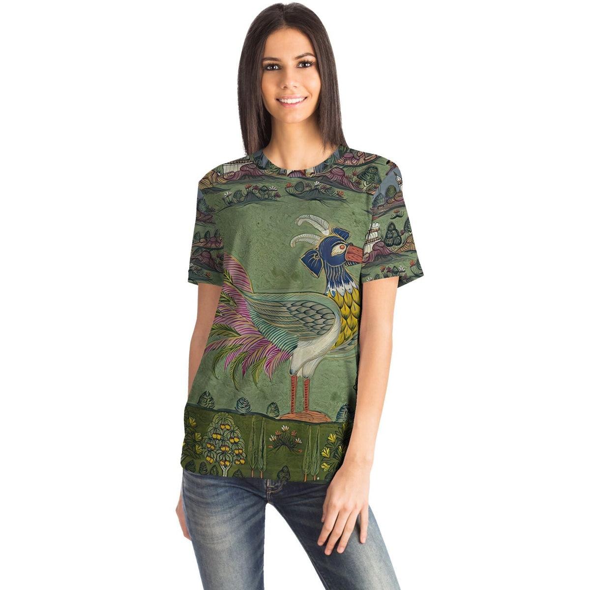 Colorful Indian Pitta Bird | 17th-Century Mythological Guardian of the Forest | Good Fortune Prosperity Graphic Art T-Shirt