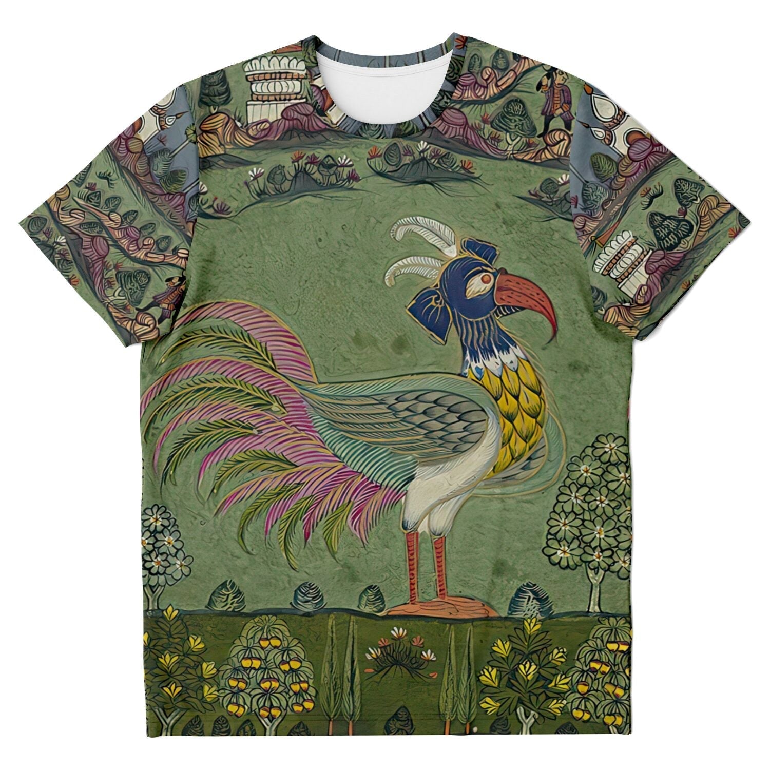 T-shirt XS Colorful Indian Pitta Bird | 17th-Century Mythological Guardian of the Forest | Good Fortune Prosperity Graphic Art T-Shirt