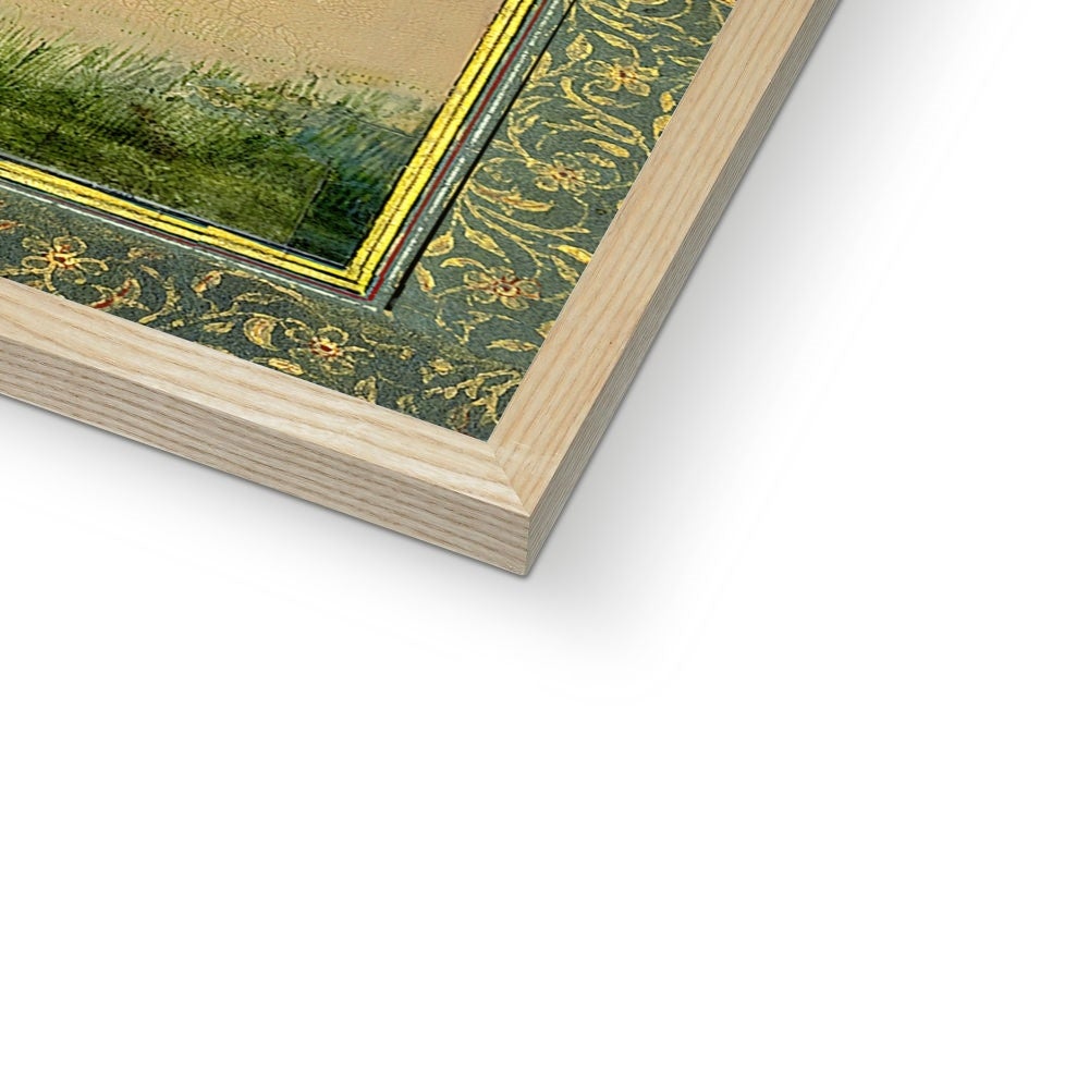 Composite Indian Elephant: 19th Century | Gold Buddhist Asian Persian Mughal Style Framed Art Print