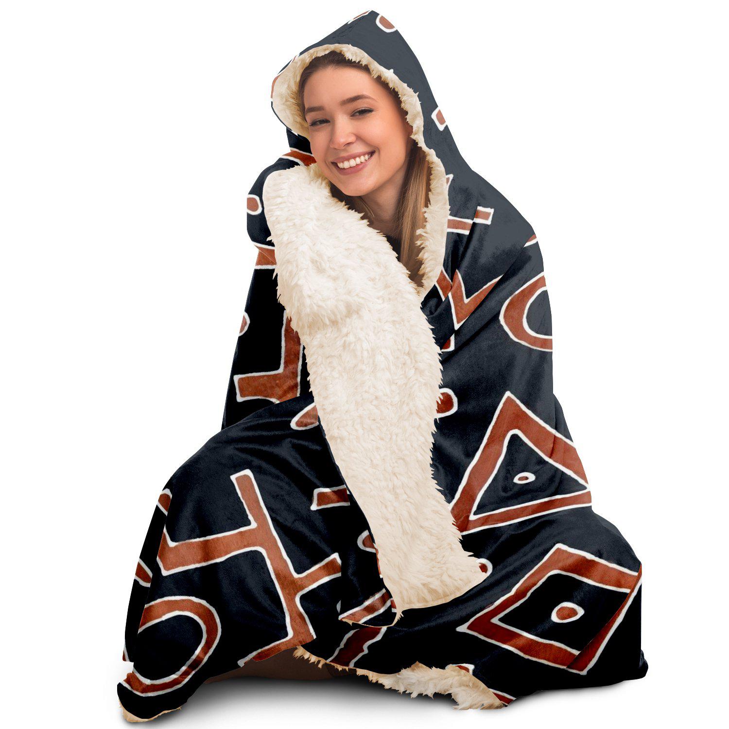 Hooded Blanket - AOP Contemporary Design Hooded Blanket