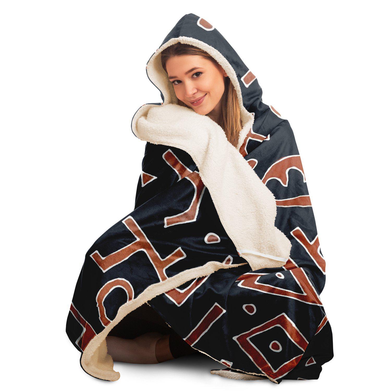 Hooded Blanket - AOP Contemporary Design Hooded Blanket