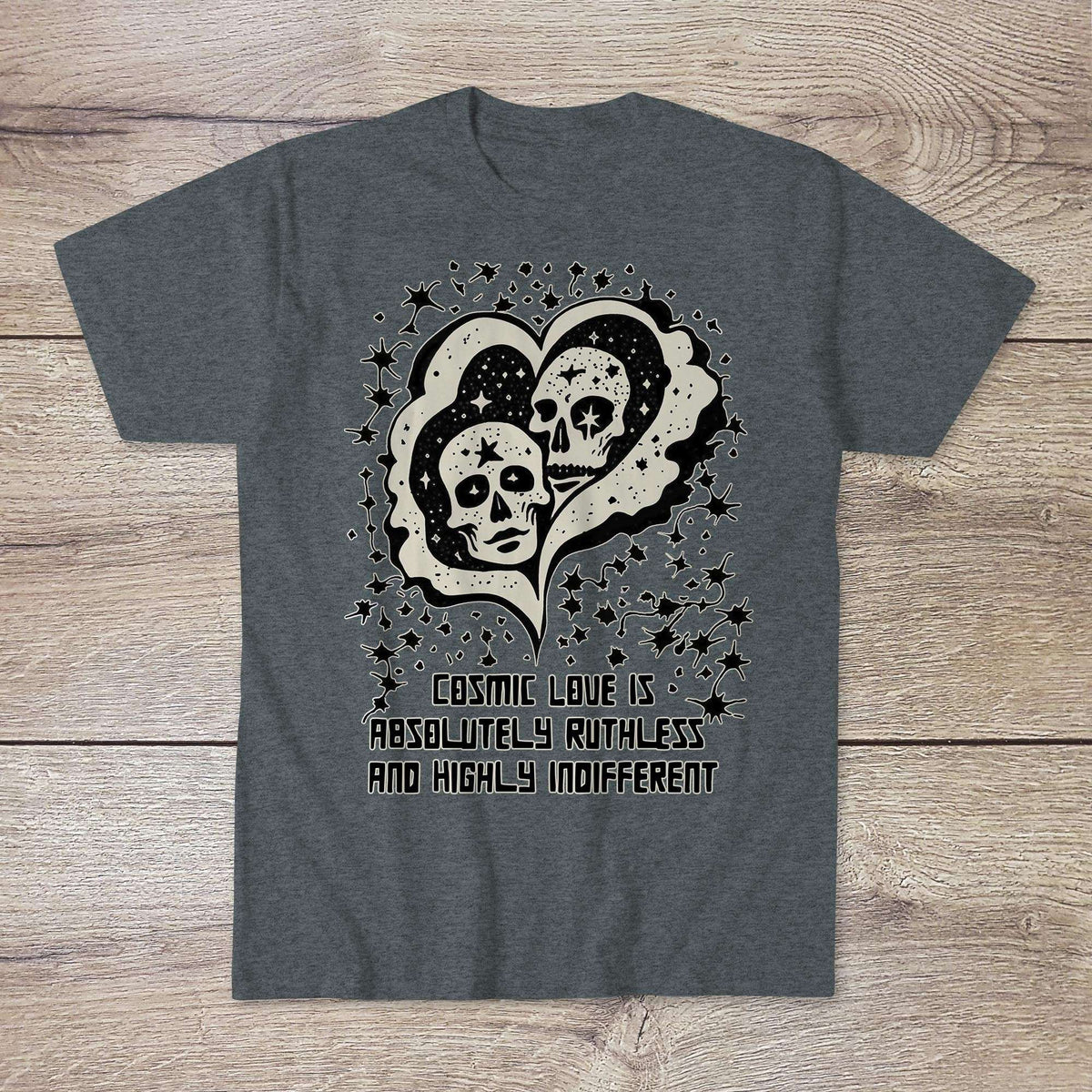 Cosmic Love Is Ruthless | Psychonaut Gift | Psychedelic Indifferent Universe | Lilly, Leary, McKenna | DMT Dark Skull Art TShirt