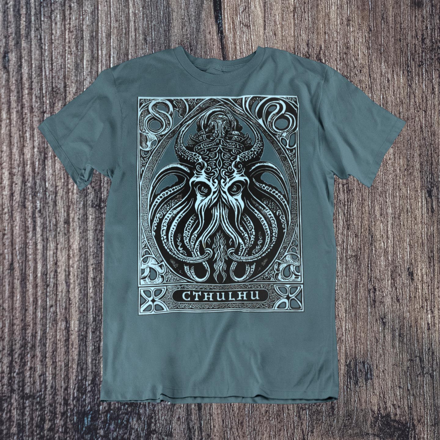 T-Shirts XS / Heather Deep Teal Cthulhu Tee, Cthulhu Gift | Ancient Malevolent Deity | Lovecraft Nightmare, Old Ones Graphic Art T-Shirt