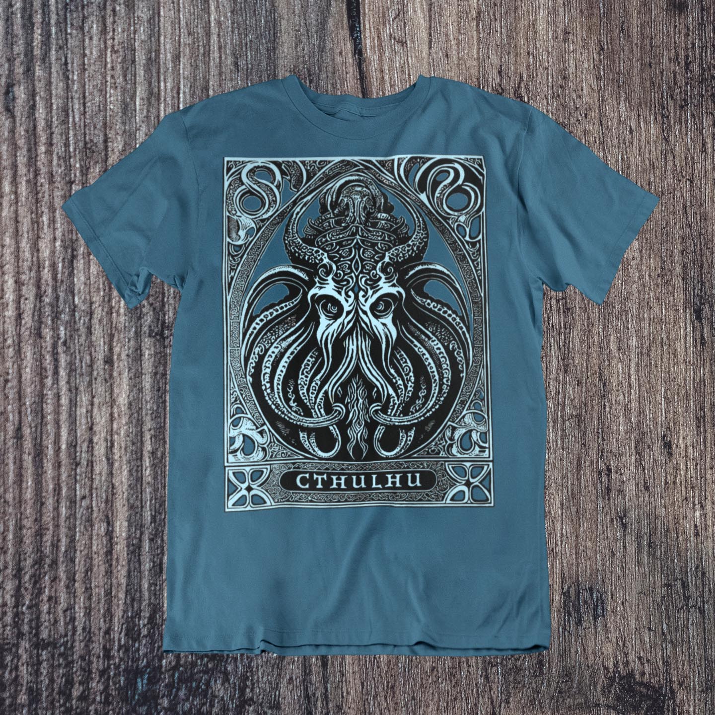 T-Shirts XS / Heather Deep Teal Cthulhu Tee, Cthulhu Gift | Ancient Malevolent Deity | Lovecraft Nightmare, Old Ones Graphic Art T-Shirt