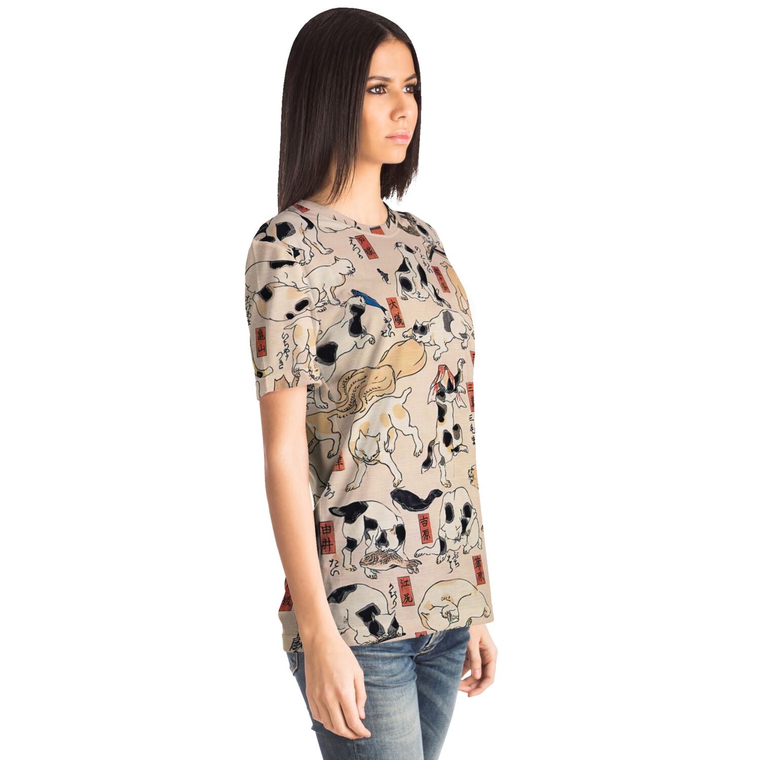 Cute Kawai Cat Shirt | Cats as the Fifty-Three Stations of the Tokaido | Vintage Kuniyoshi Japanese Graphic Art T-Shirt