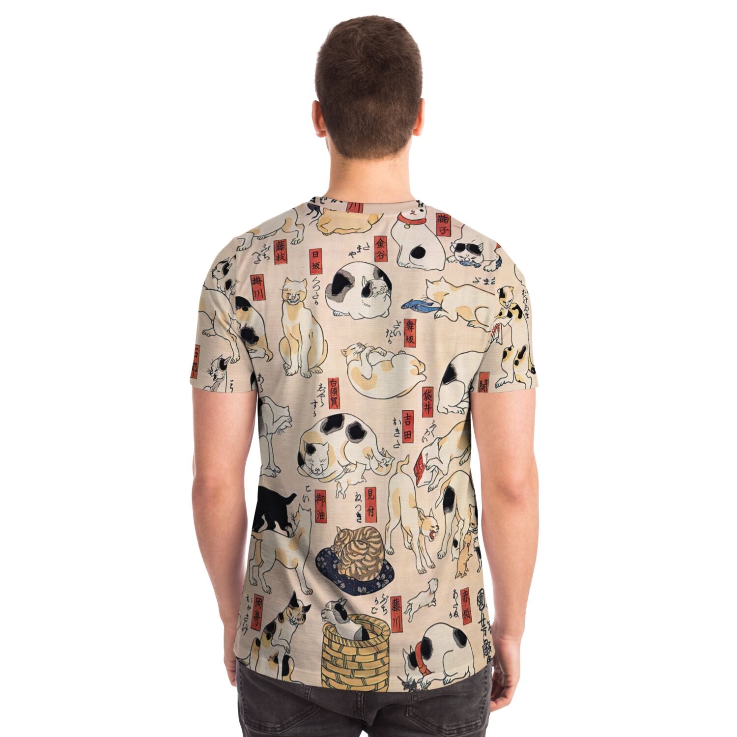 Cute Kawai Cat Shirt | Cats as the Fifty-Three Stations of the Tokaido | Vintage Kuniyoshi Japanese Graphic Art T-Shirt