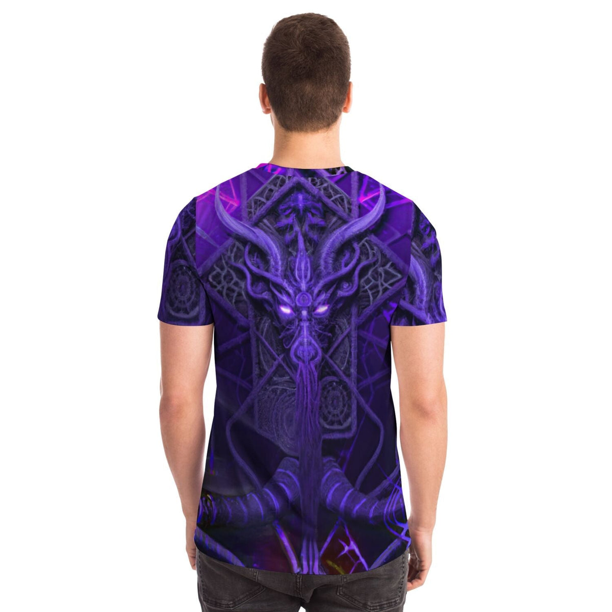 Cyborg Baphomet | Digital Tentacle Rave | Trippy EDM Consciousness Graphic Art T-Shirt