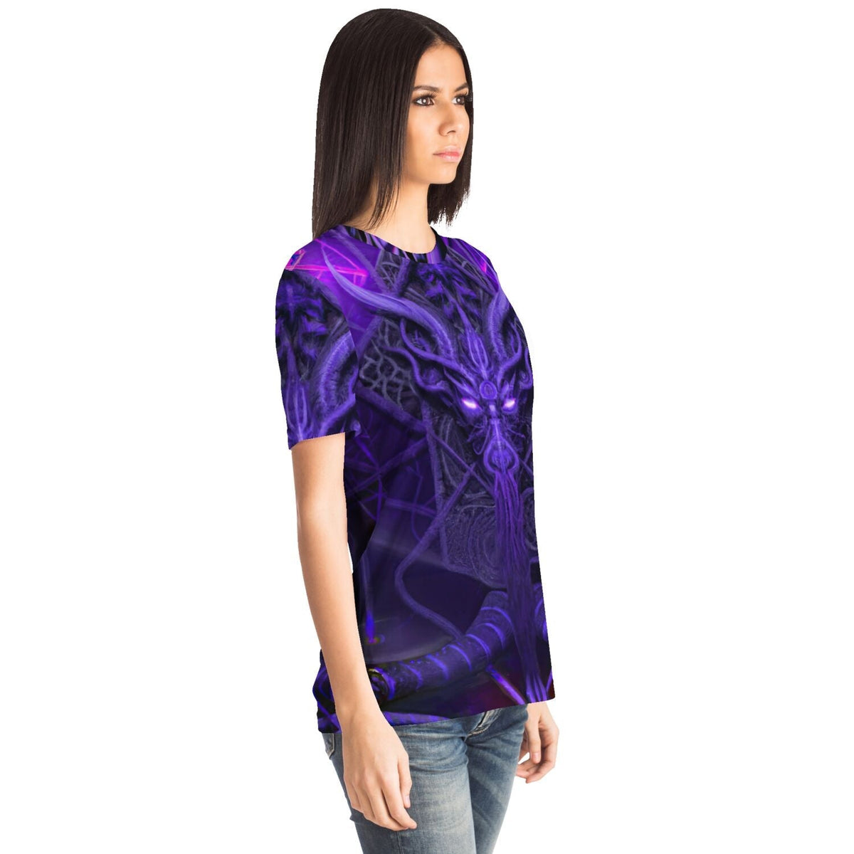 Cyborg Baphomet | Digital Tentacle Rave | Trippy EDM Consciousness Graphic Art T-Shirt