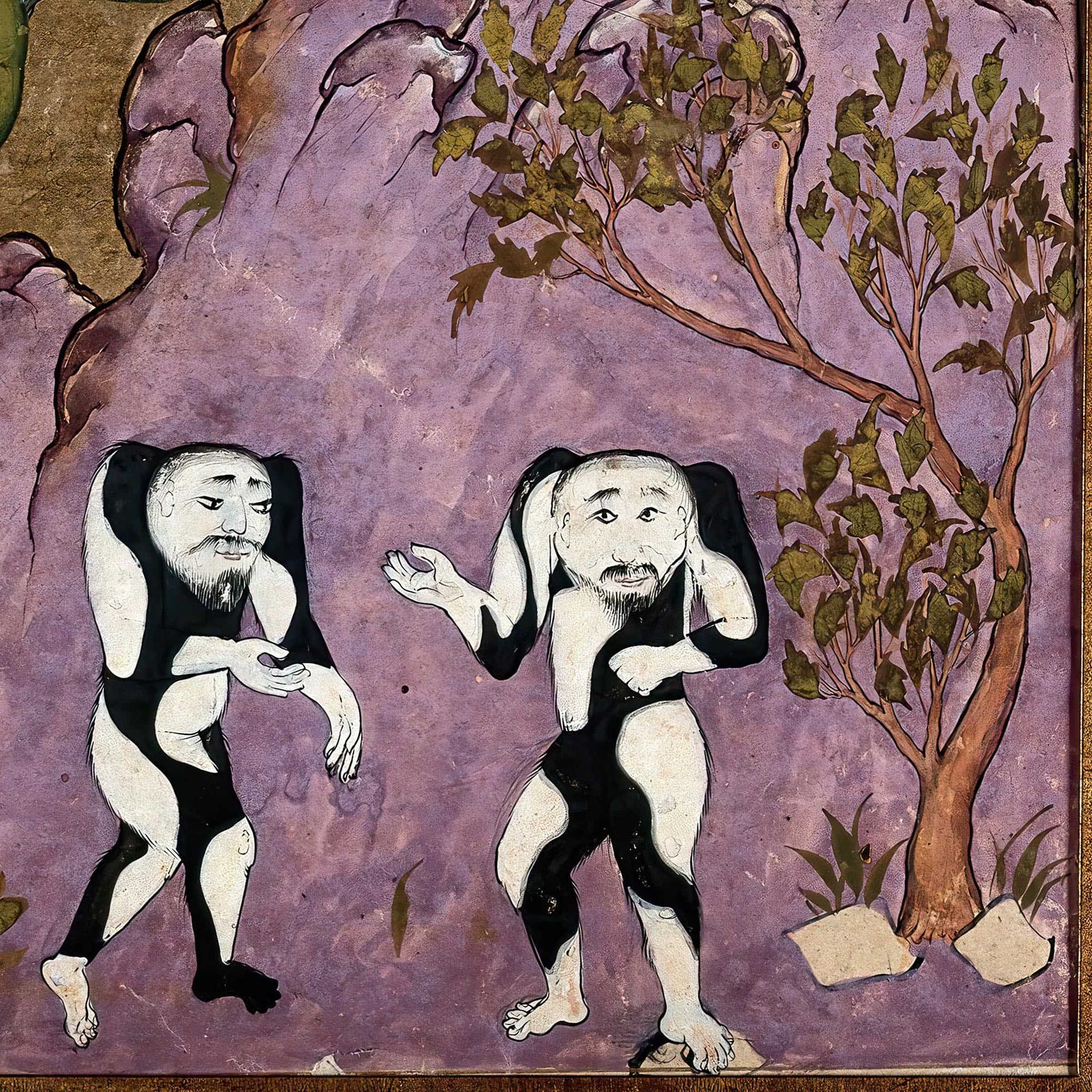 Dance of Duality: Ancient Persian Mythology | Zoroastrian Taoism Yin Yang Union of Opposites | Primitive Outsider Indigenous Folk Art Print