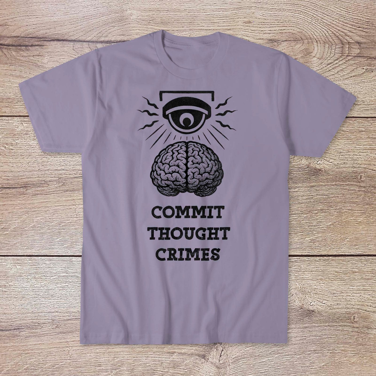 Commit Thought Crimes: 1984, Brave New World, Anti Surveillance Tee | Orwellian Big Brother Art Tshirt