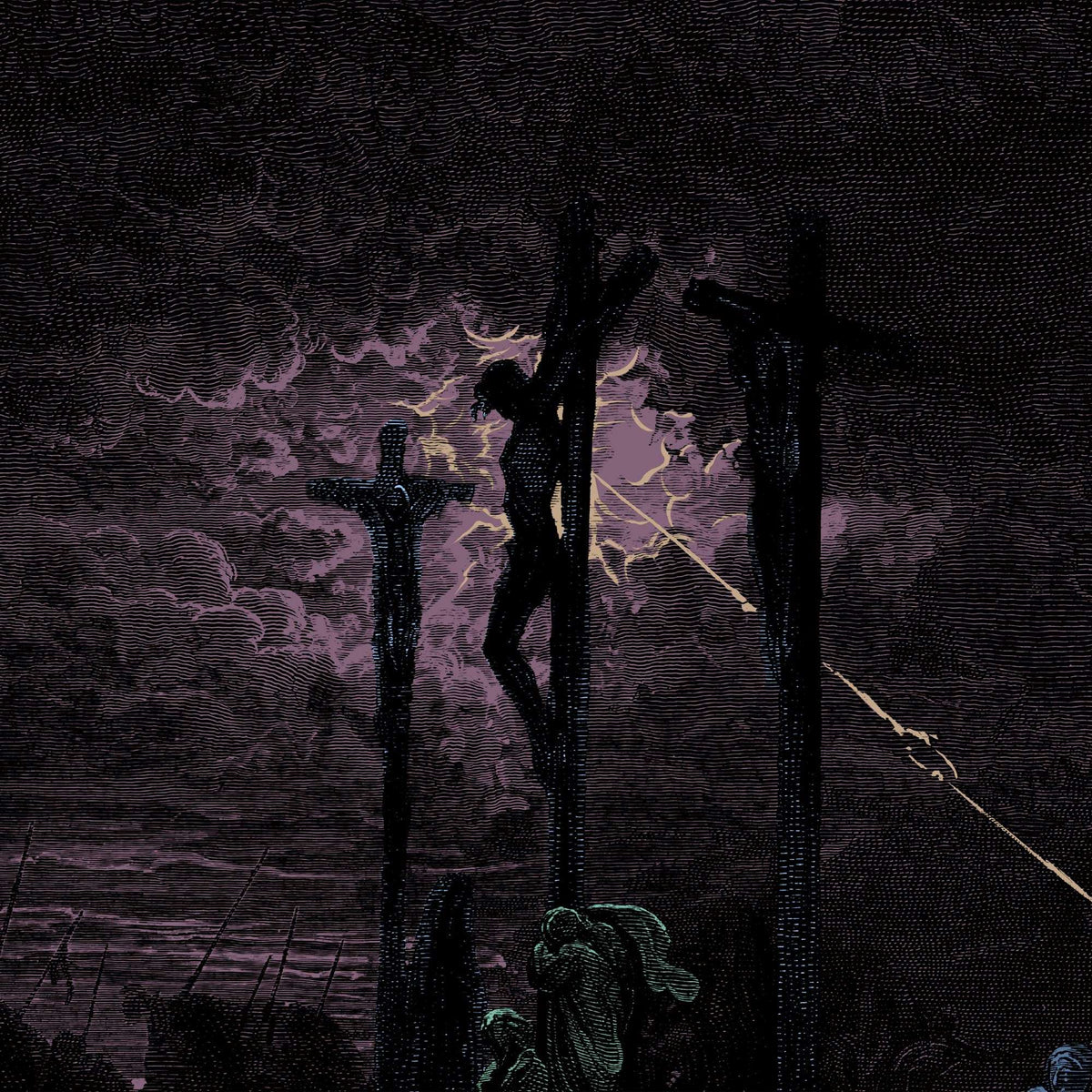 Darkness at the Crucifixion | Gustave Dore Paradise Lost, Dante | Surreal Full Color Eerie Christ Fine Art Print
